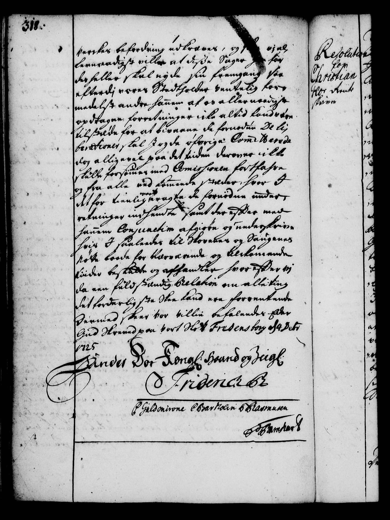 Rentekammeret, Kammerkanselliet, RA/EA-3111/G/Gg/Gga/L0002: Norsk ekspedisjonsprotokoll med register (merket RK 53.2), 1723-1727, p. 318