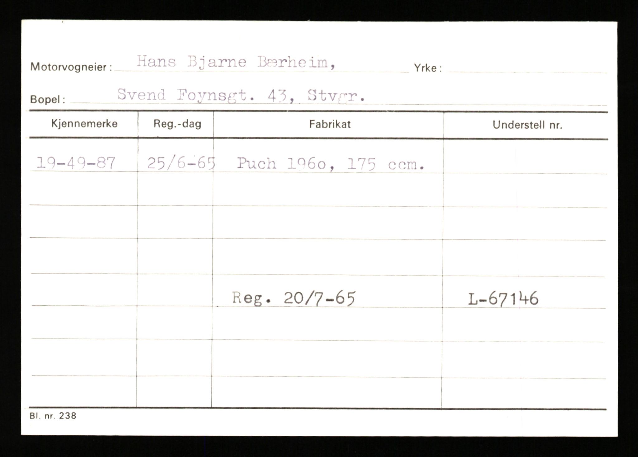 Stavanger trafikkstasjon, AV/SAST-A-101942/0/G/L0010: Registreringsnummer: 130000 - 239953, 1930-1971, p. 2249