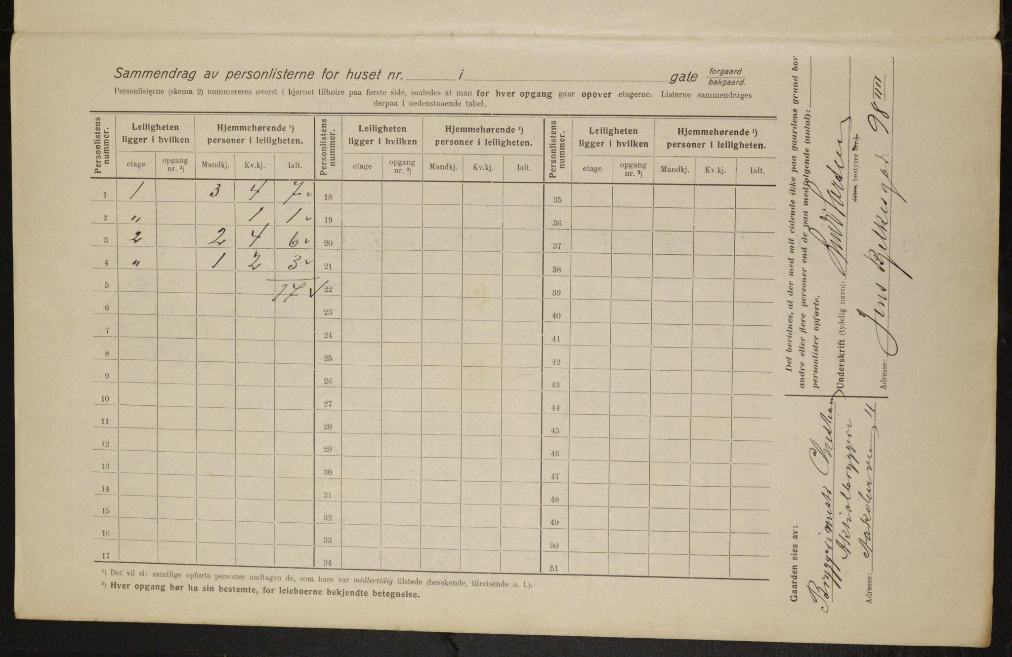 OBA, Municipal Census 1916 for Kristiania, 1916, p. 9275