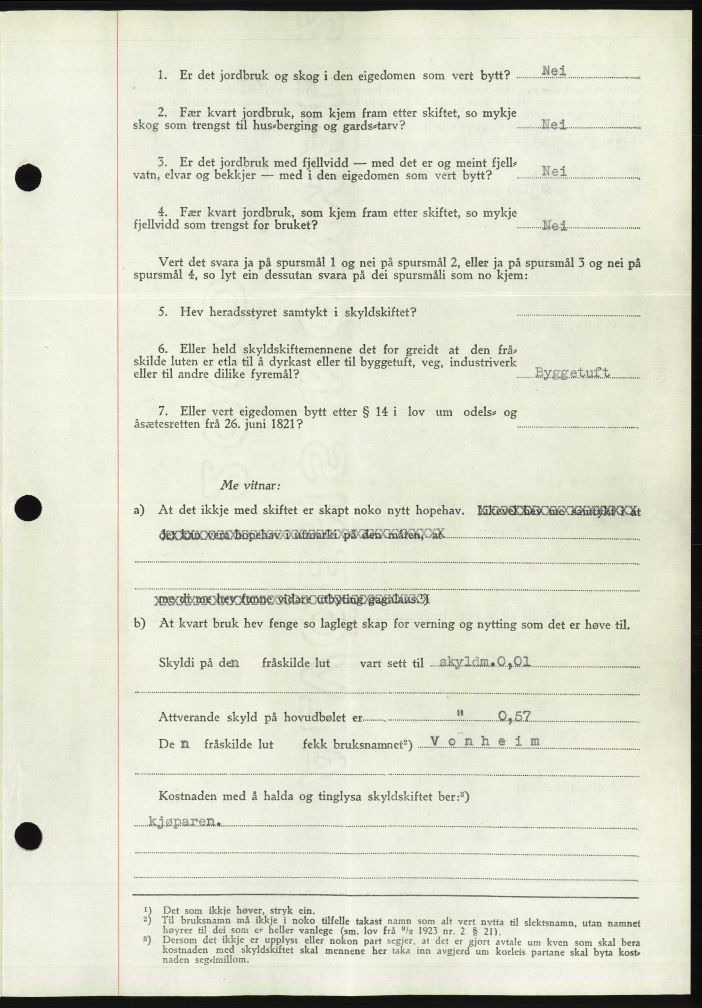 Søre Sunnmøre sorenskriveri, AV/SAT-A-4122/1/2/2C/L0075: Mortgage book no. 1A, 1943-1943, Diary no: : 325/1943