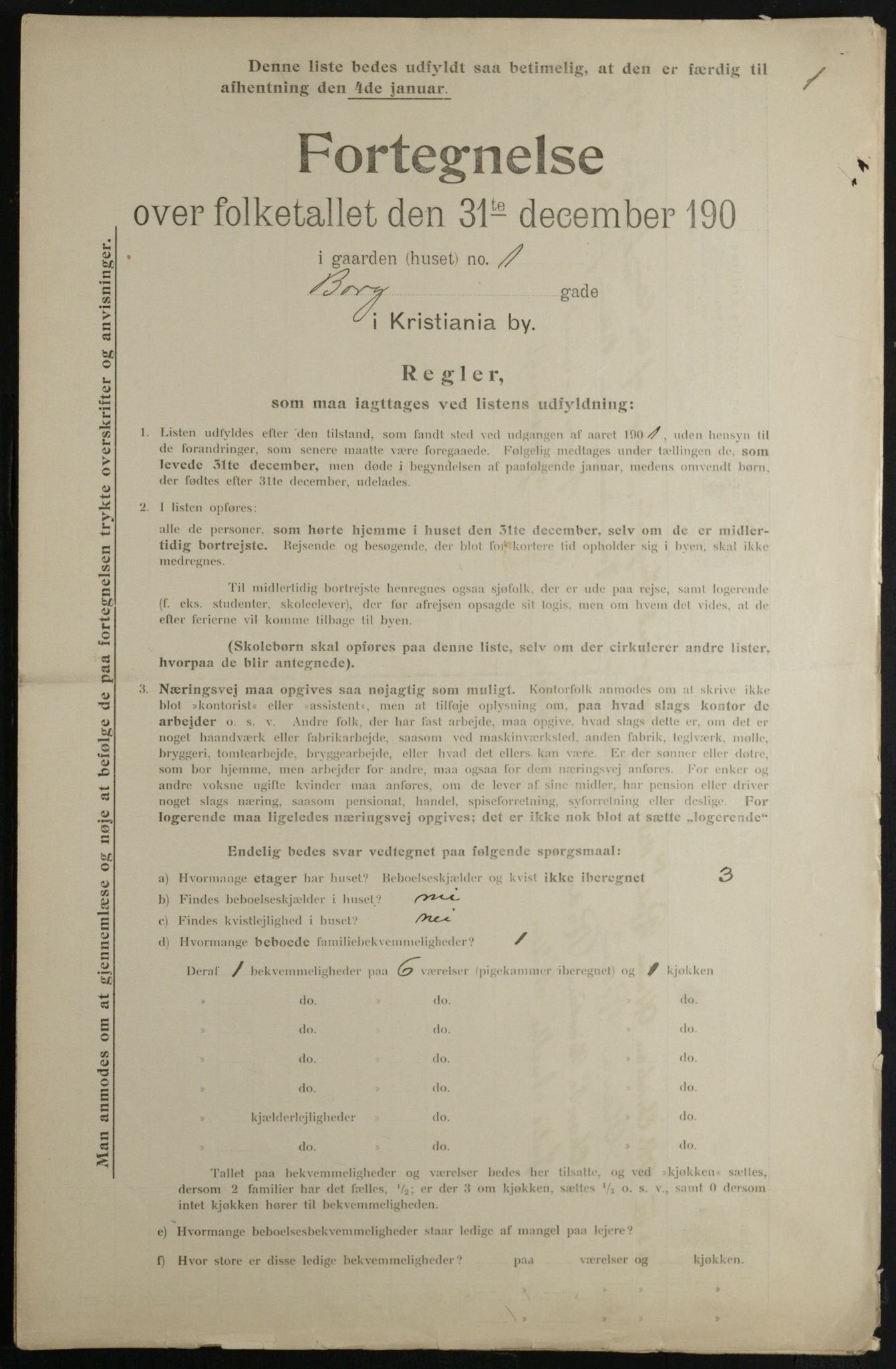 OBA, Municipal Census 1901 for Kristiania, 1901, p. 1289