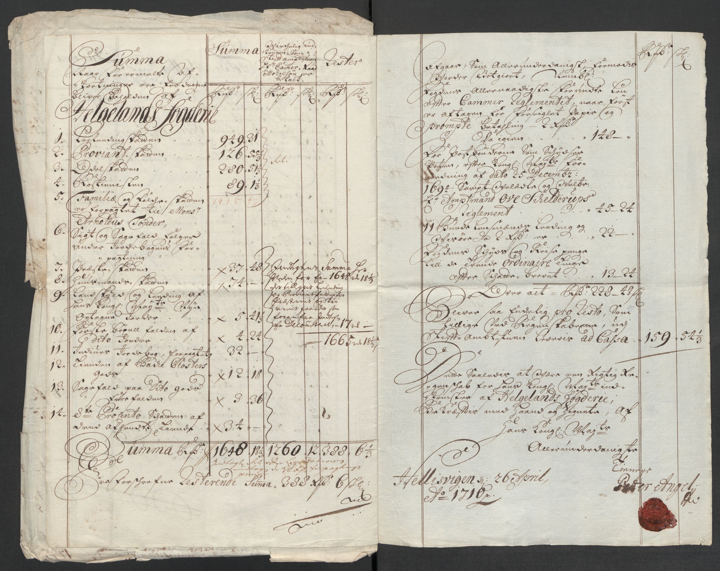 Rentekammeret inntil 1814, Reviderte regnskaper, Fogderegnskap, AV/RA-EA-4092/R65/L4510: Fogderegnskap Helgeland, 1708-1709, p. 137