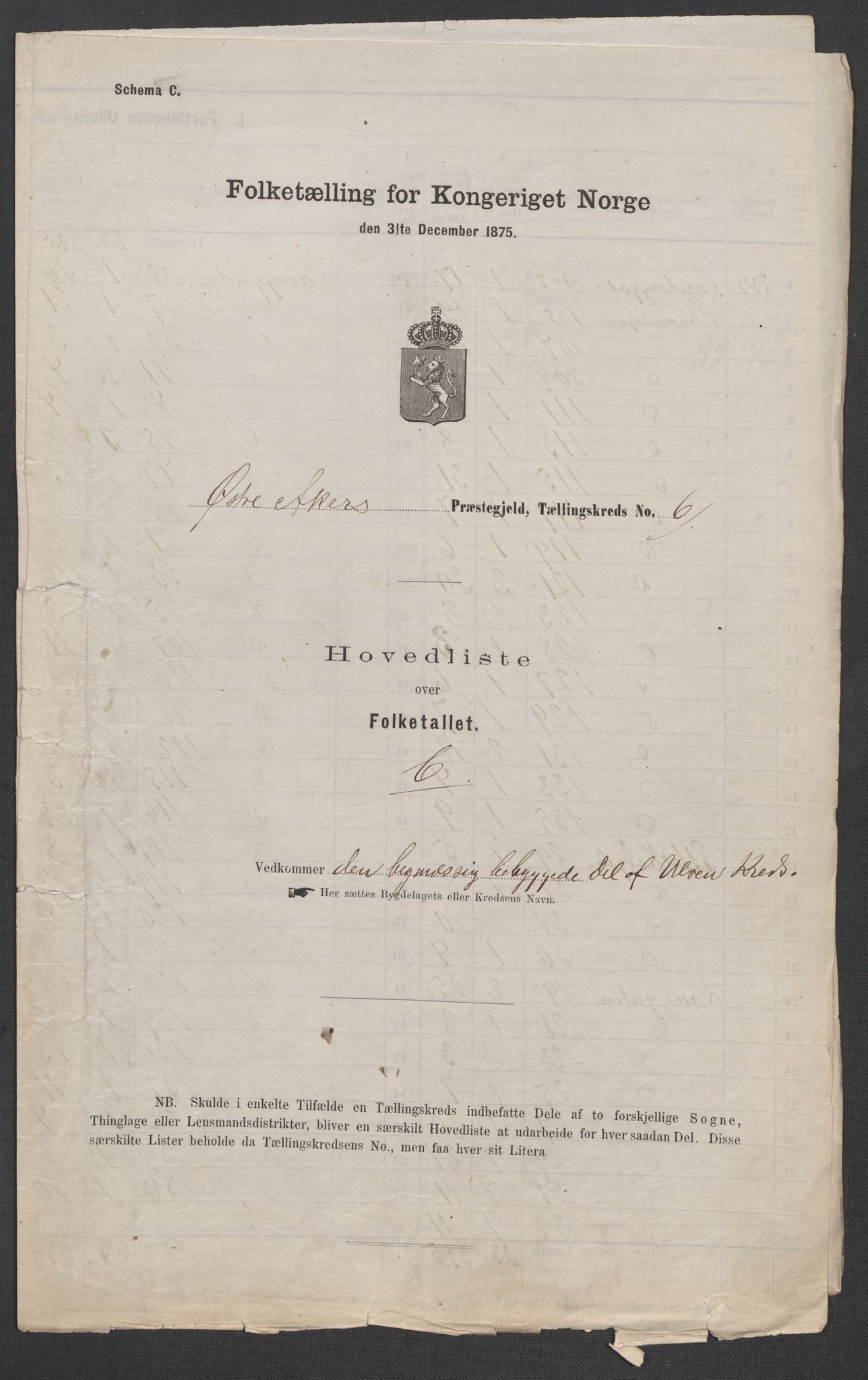 RA, 1875 census for 0218bP Østre Aker, 1875, p. 50