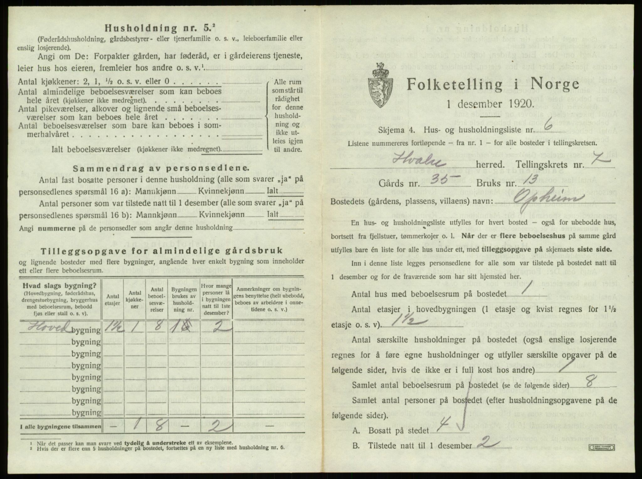 SAO, 1920 census for Hvaler, 1920, p. 1128