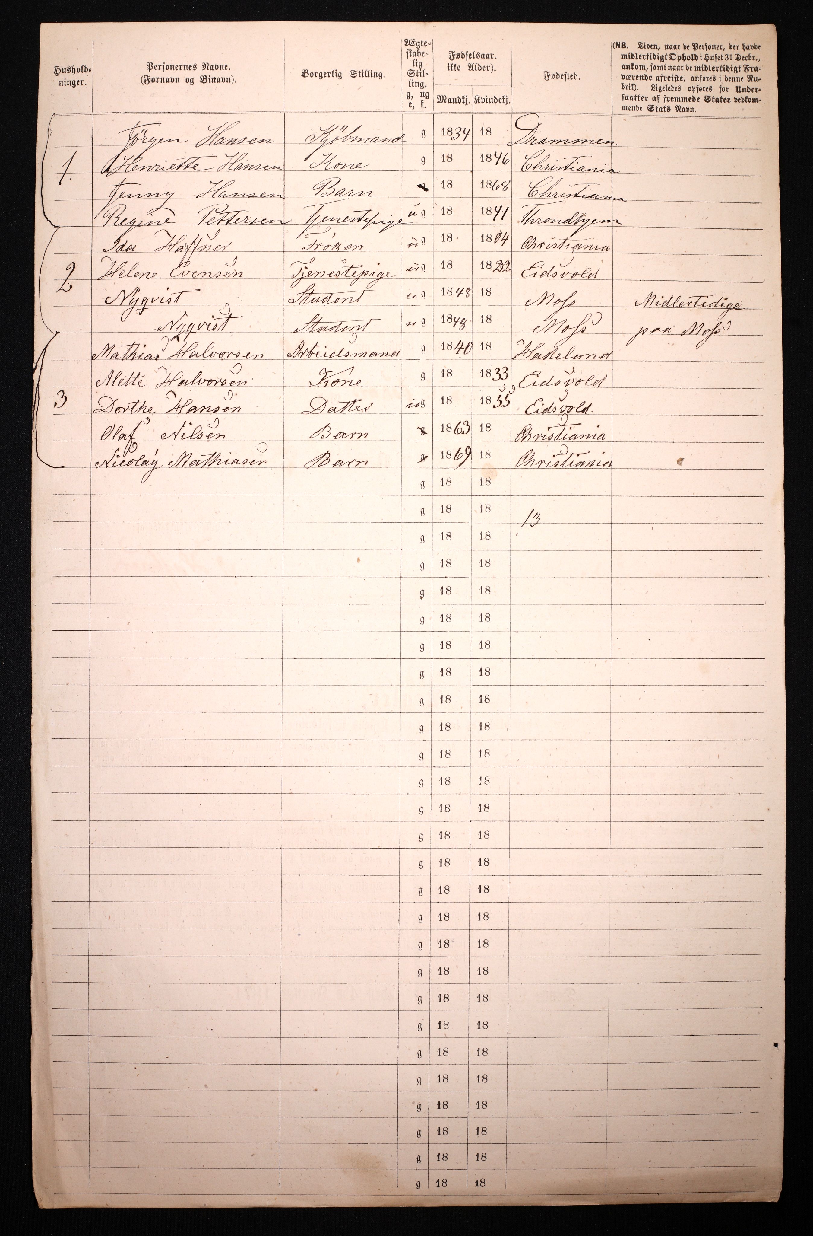 RA, 1870 census for 0301 Kristiania, 1870, p. 2724