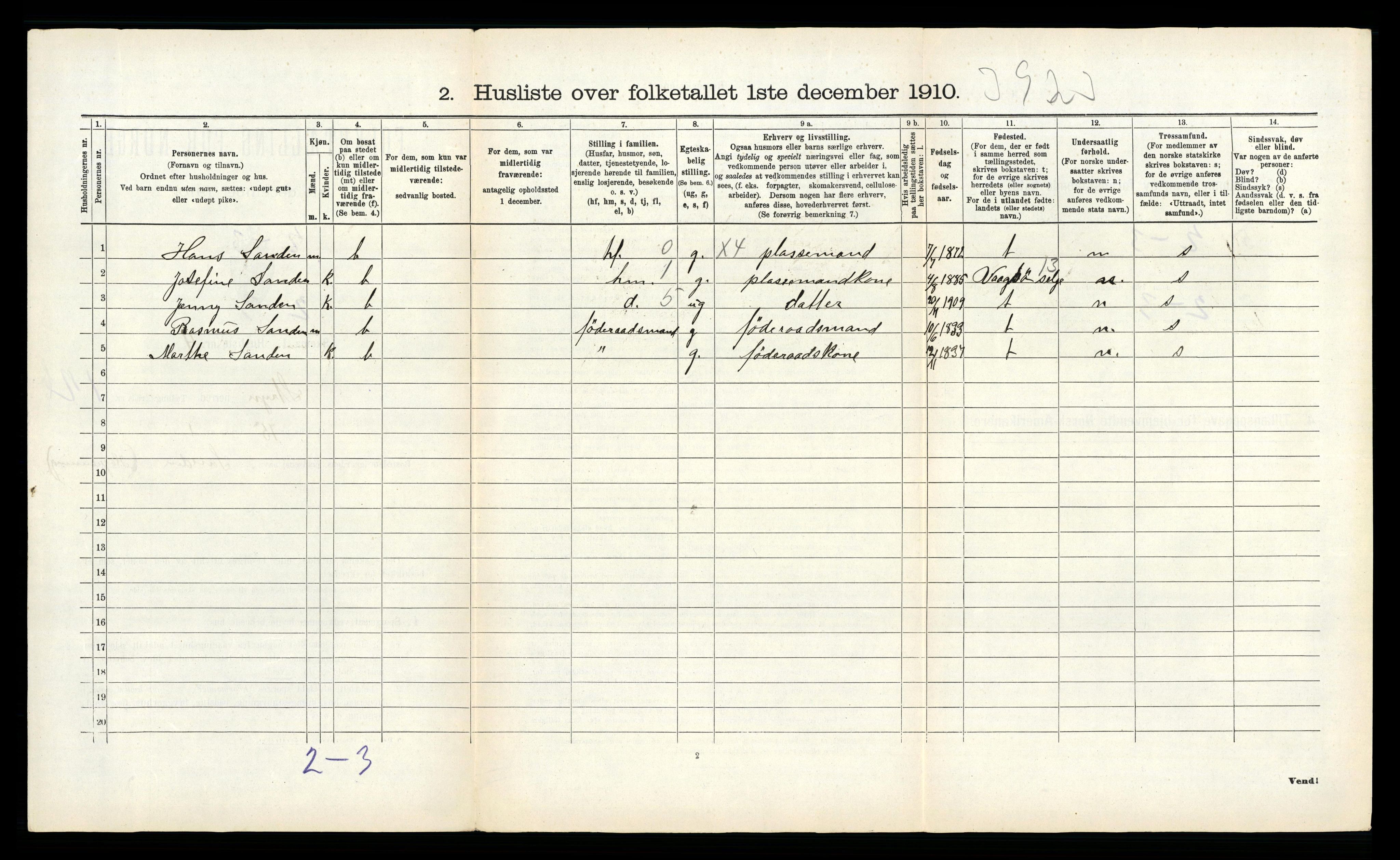 RA, 1910 census for Stryn, 1910, p. 858