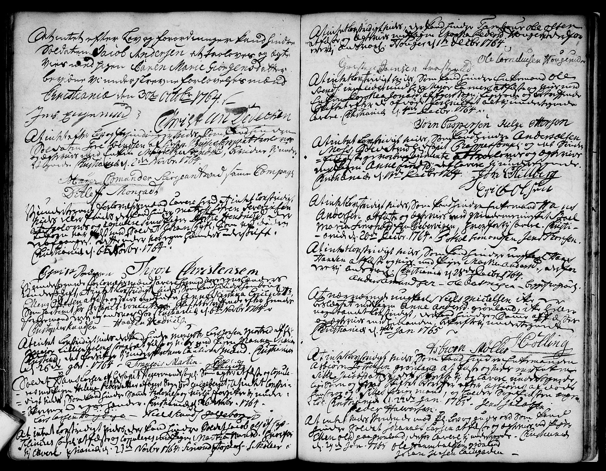 Aker prestekontor kirkebøker, AV/SAO-A-10861/L/L0002: Best man's statements no. 2, 1734-1773