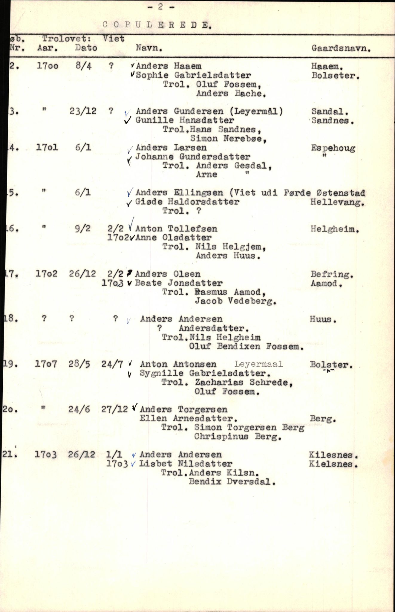 Samling av fulltekstavskrifter, SAB/FULLTEKST/B/14/0005: Jølster sokneprestembete, ministerialbok nr. A 1, 1696-1728, p. 107