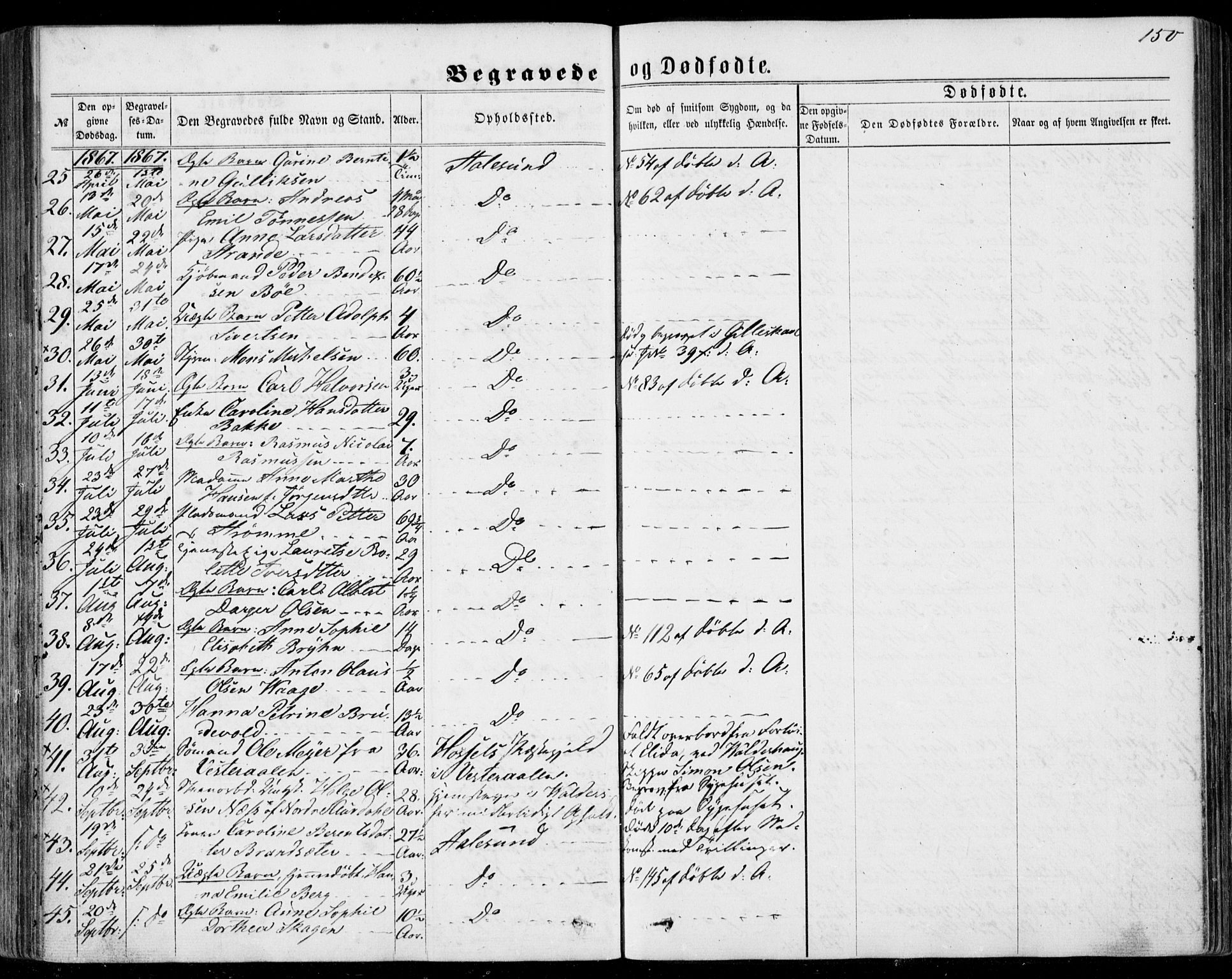 Ministerialprotokoller, klokkerbøker og fødselsregistre - Møre og Romsdal, AV/SAT-A-1454/529/L0452: Parish register (official) no. 529A02, 1864-1871, p. 150