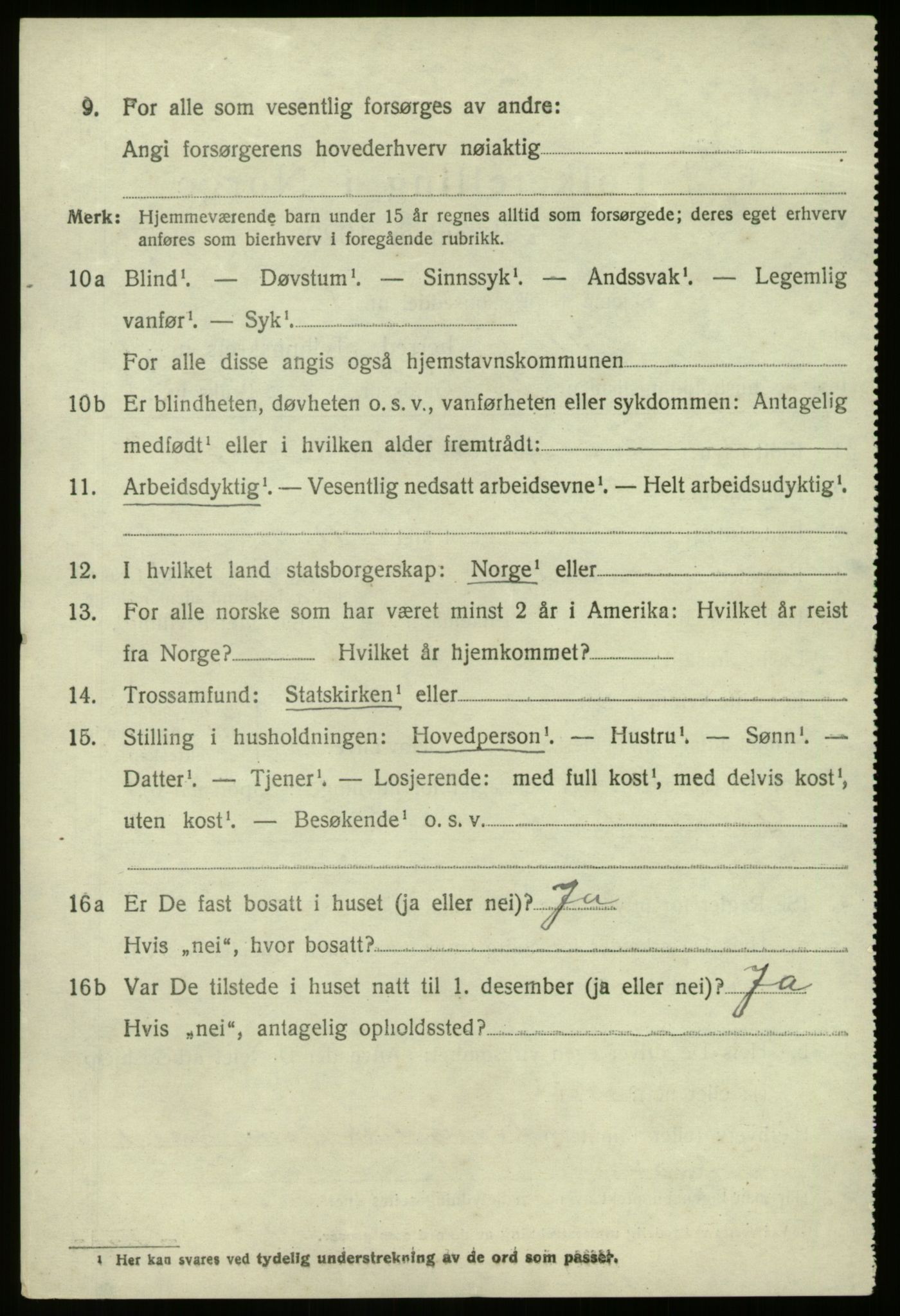 SAB, 1920 census for Selje, 1920, p. 1522