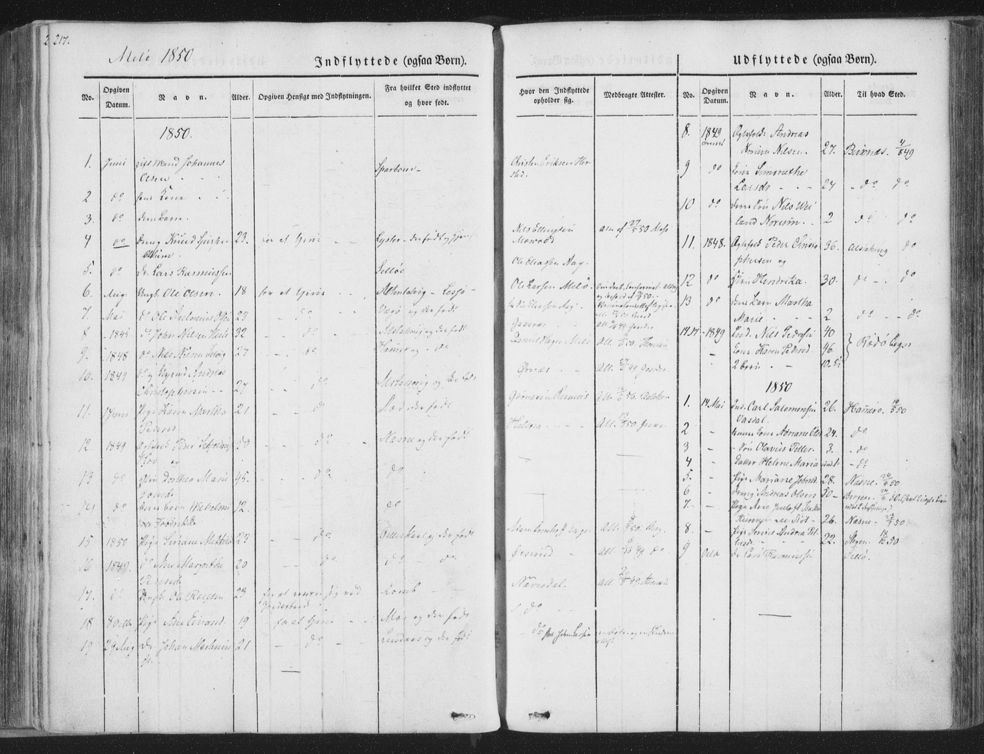 Ministerialprotokoller, klokkerbøker og fødselsregistre - Nordland, AV/SAT-A-1459/841/L0604: Parish register (official) no. 841A09 /2, 1845-1862, p. 217