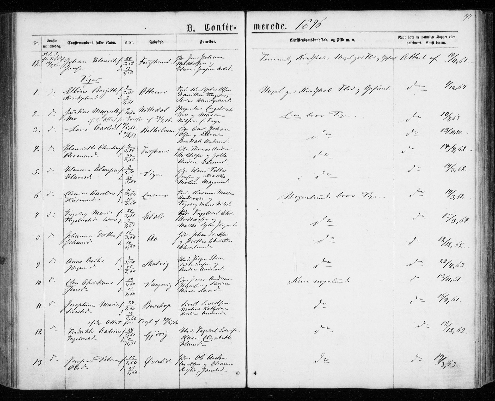 Tranøy sokneprestkontor, AV/SATØ-S-1313/I/Ia/Iaa/L0008kirke: Parish register (official) no. 8, 1867-1877, p. 194