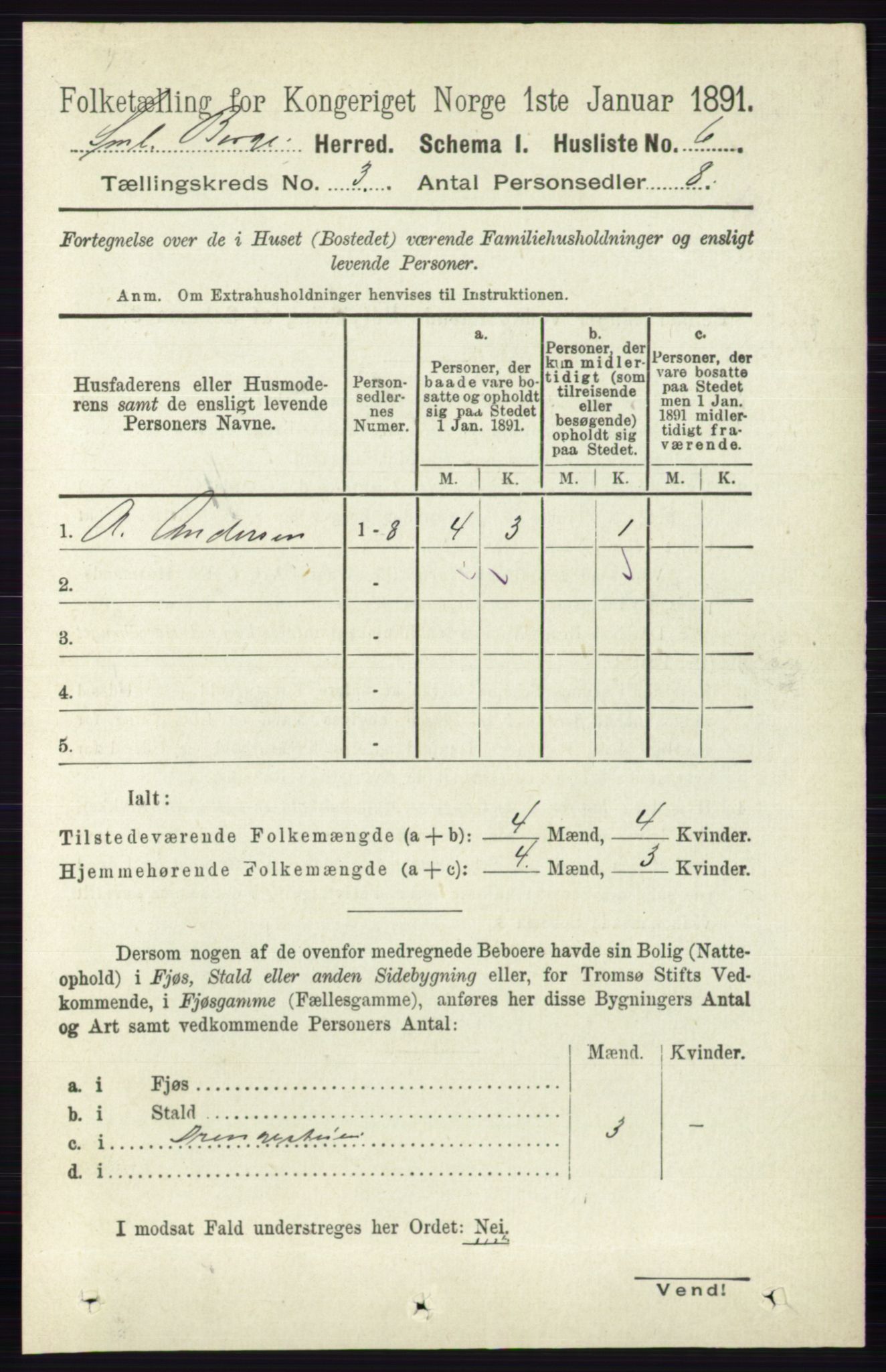 RA, 1891 census for 0113 Borge, 1891, p. 1358