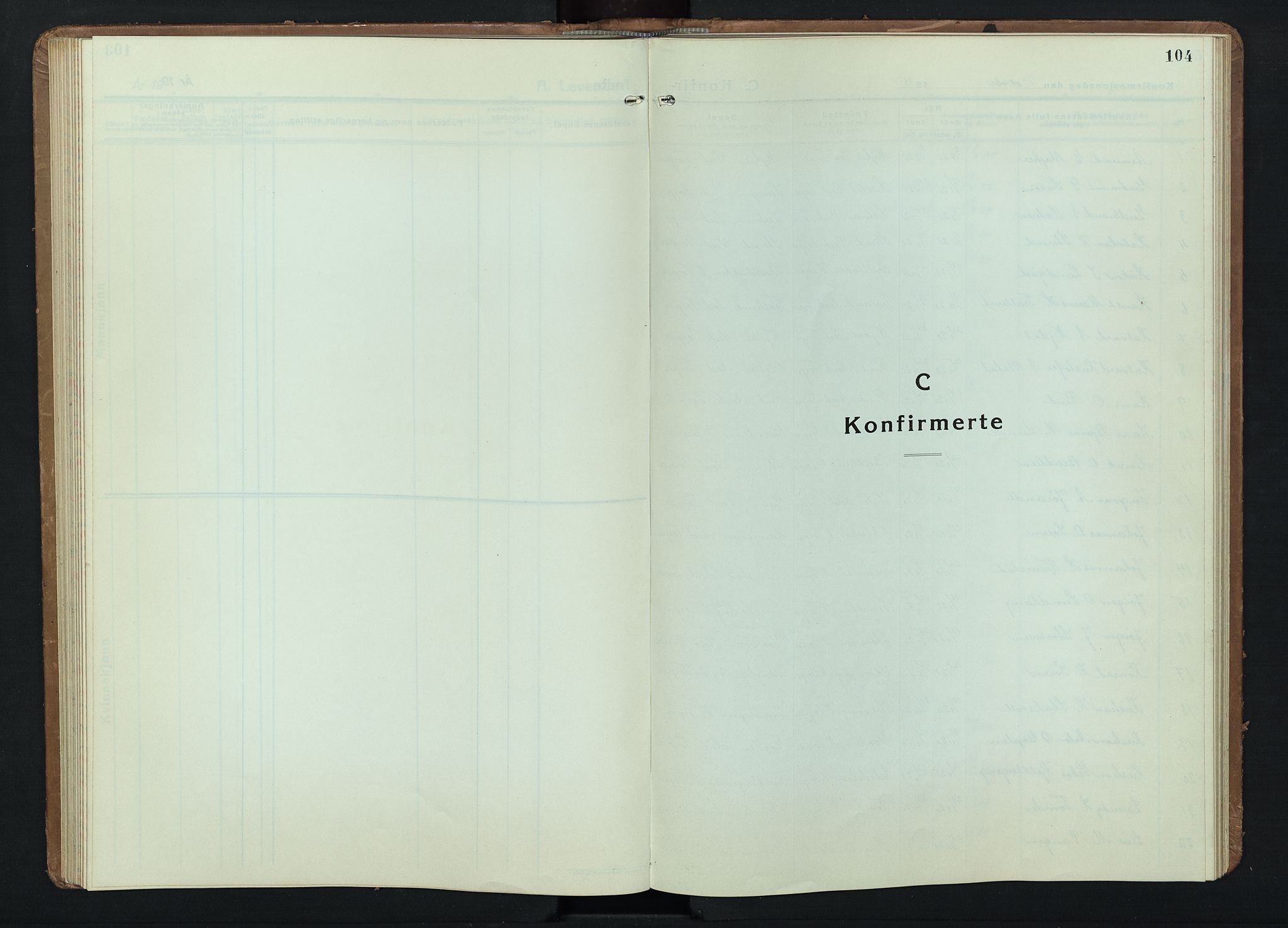 Nordre Land prestekontor, SAH/PREST-124/H/Ha/Hab/L0004: Parish register (copy) no. 4, 1935-1954, p. 104