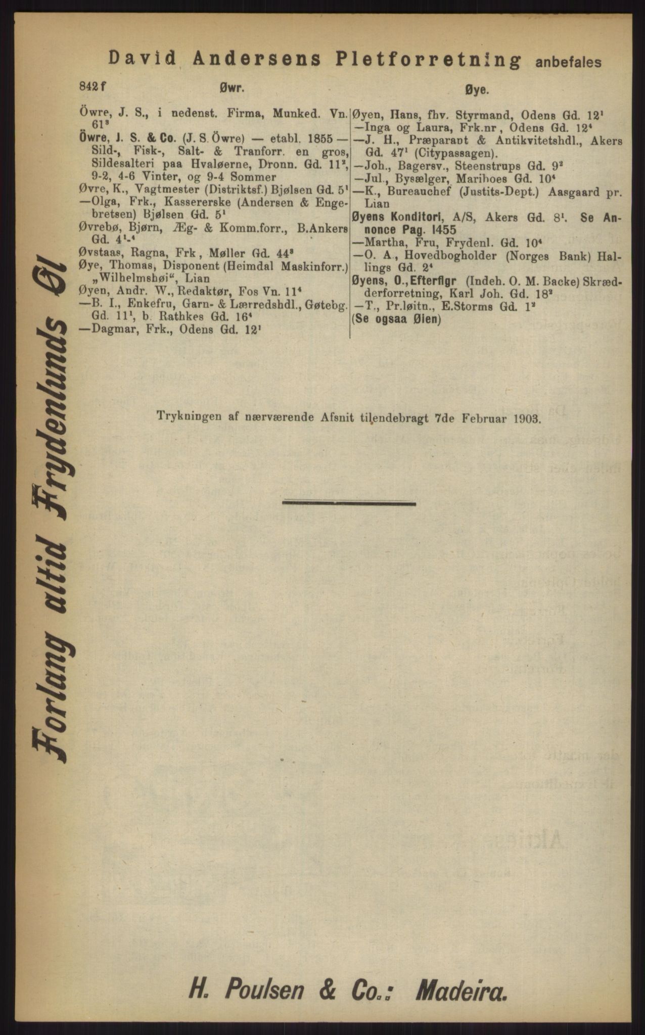 Kristiania/Oslo adressebok, PUBL/-, 1903, p. 842