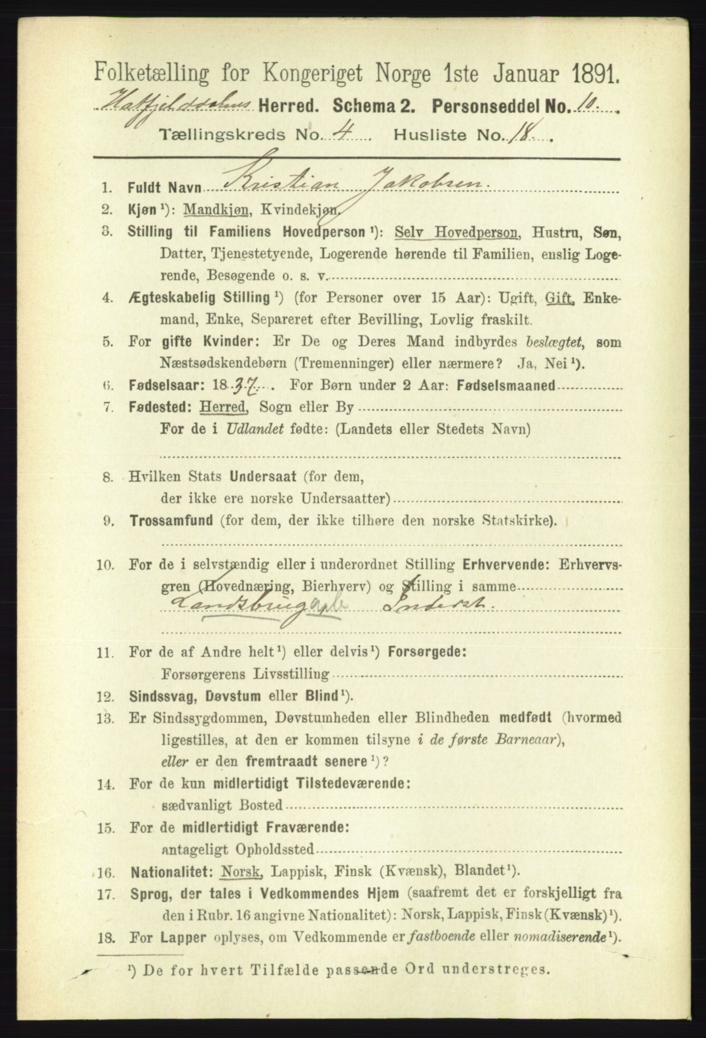 RA, 1891 census for 1826 Hattfjelldal, 1891, p. 1096