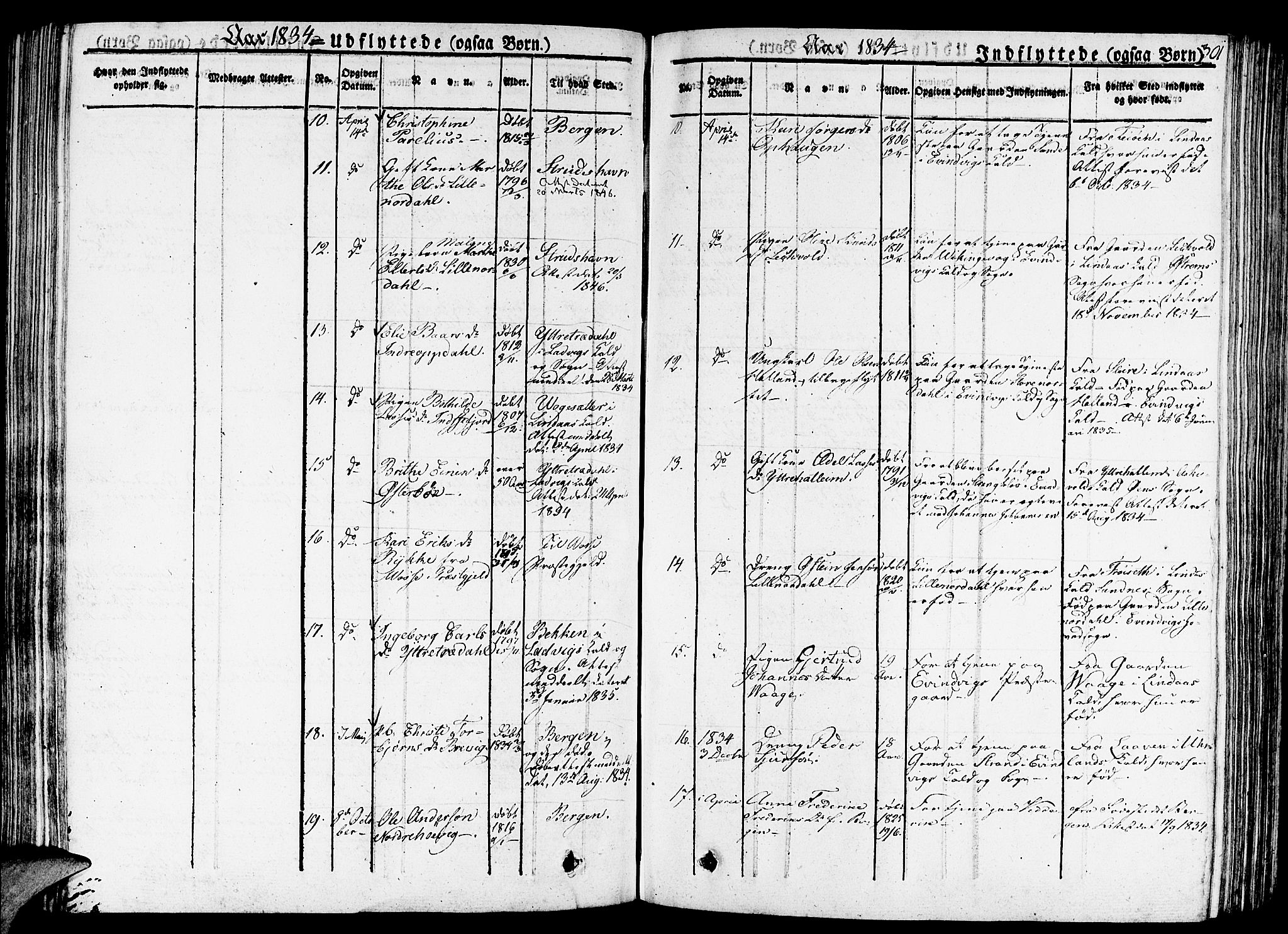 Gulen sokneprestembete, AV/SAB-A-80201/H/Haa/Haaa/L0019: Parish register (official) no. A 19, 1826-1836, p. 301