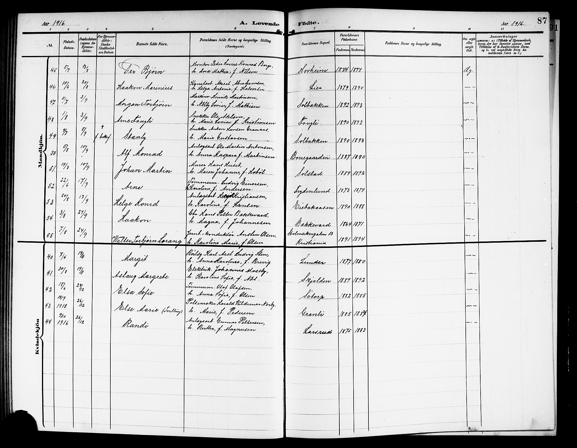 Askim prestekontor Kirkebøker, AV/SAO-A-10900/G/Ga/L0002: Parish register (copy) no. 2, 1903-1921, p. 87