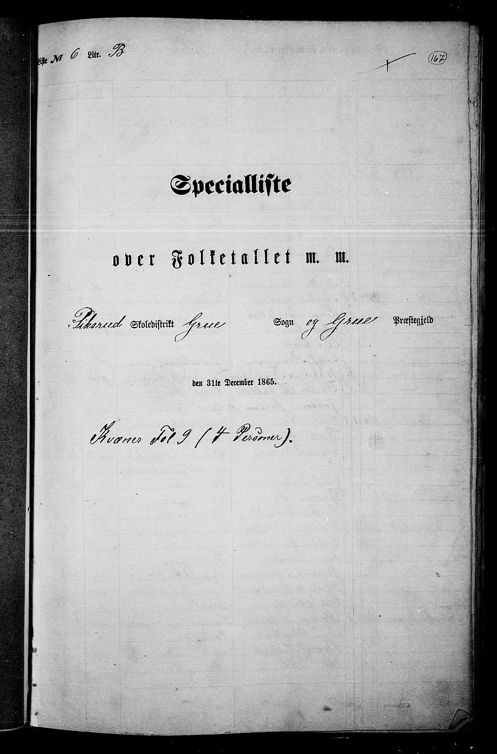 RA, 1865 census for Grue, 1865, p. 146