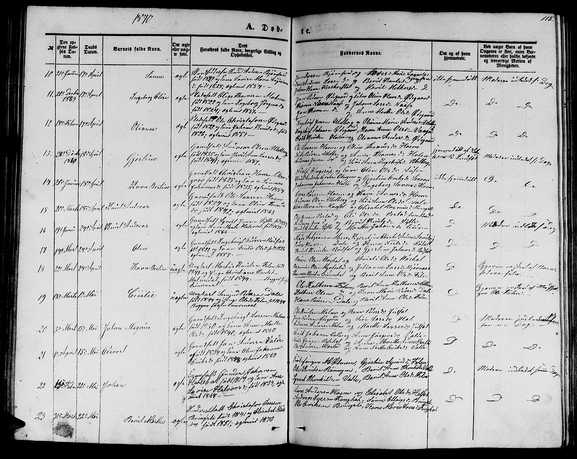 Ministerialprotokoller, klokkerbøker og fødselsregistre - Møre og Romsdal, SAT/A-1454/565/L0753: Parish register (copy) no. 565C02, 1845-1870, p. 115