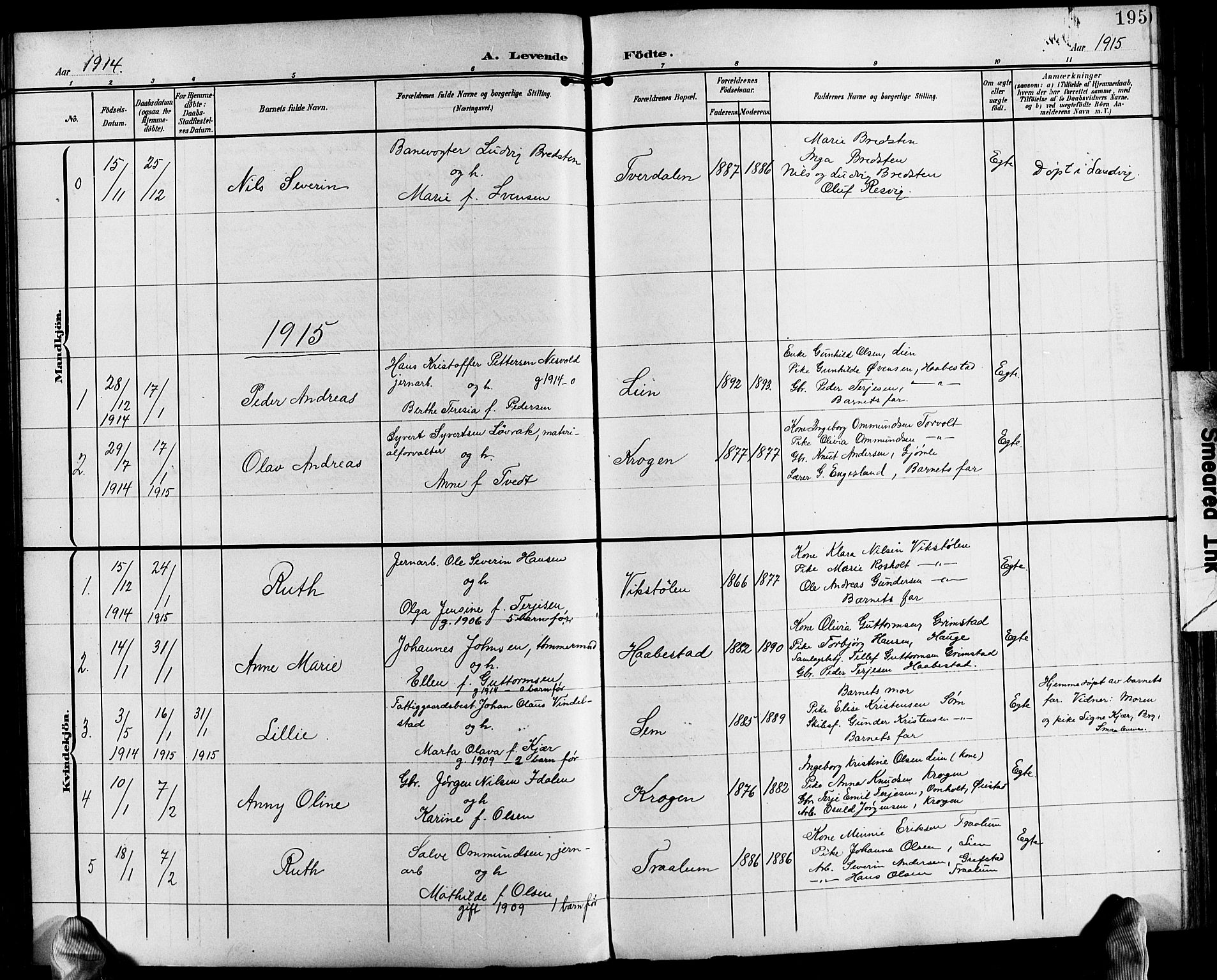 Fjære sokneprestkontor, SAK/1111-0011/F/Fb/L0012: Parish register (copy) no. B 12, 1902-1925, p. 195