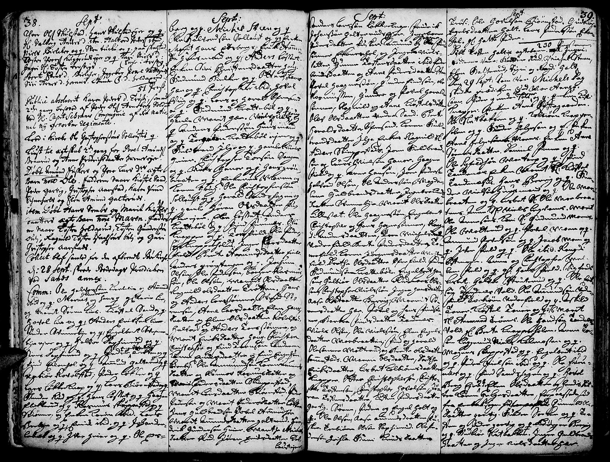 Strøm-Odalen prestekontor, AV/SAH-PREST-028/H/Ha/Haa/L0002: Parish register (official) no. 2, 1716-1740, p. 38-39