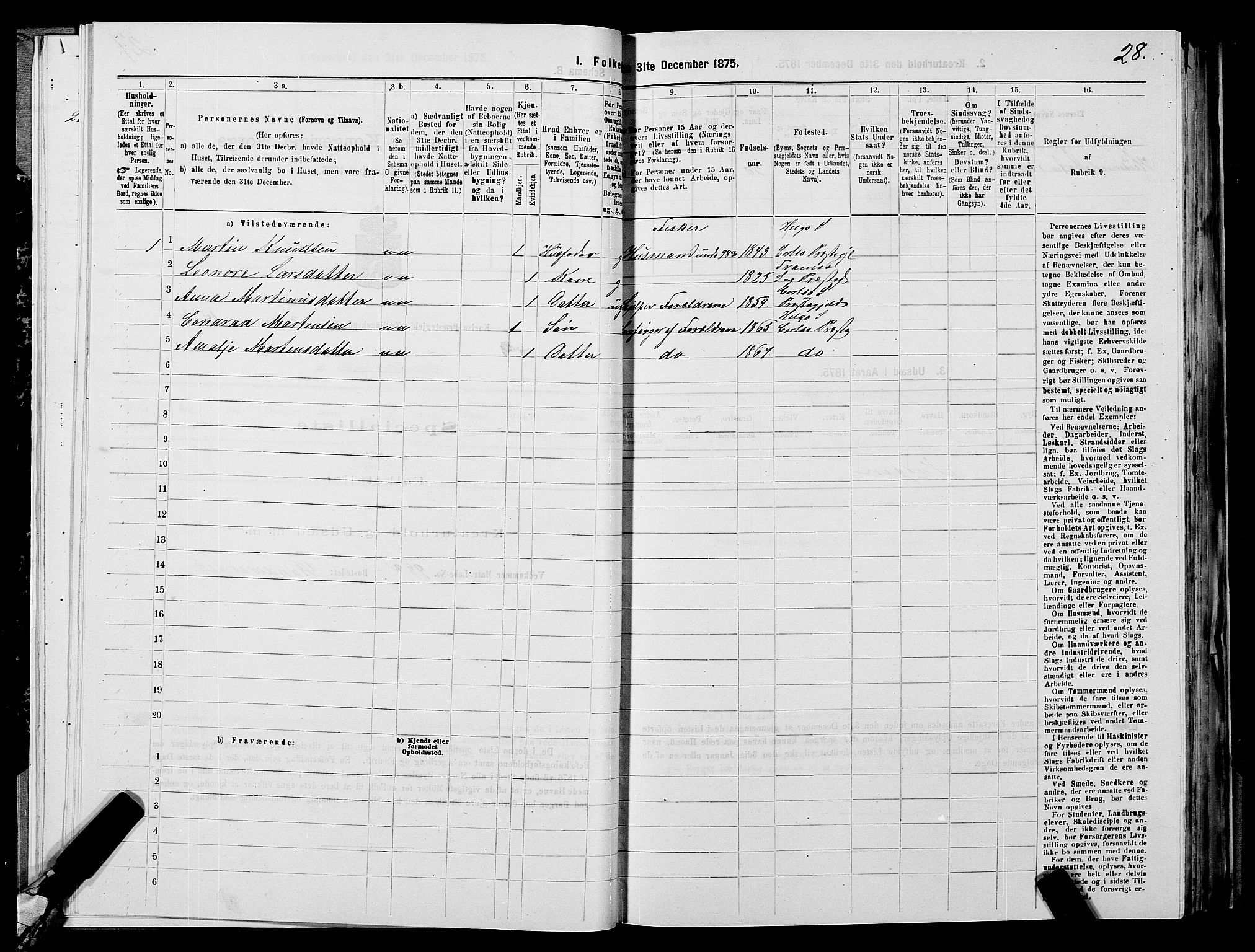 SATØ, 1875 census for 1936P Karlsøy, 1875, p. 2028