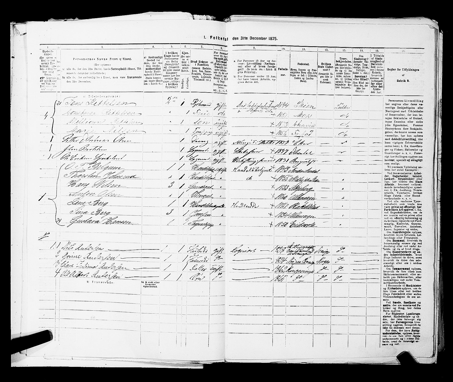 RA, 1875 census for 0301 Kristiania, 1875, p. 1022