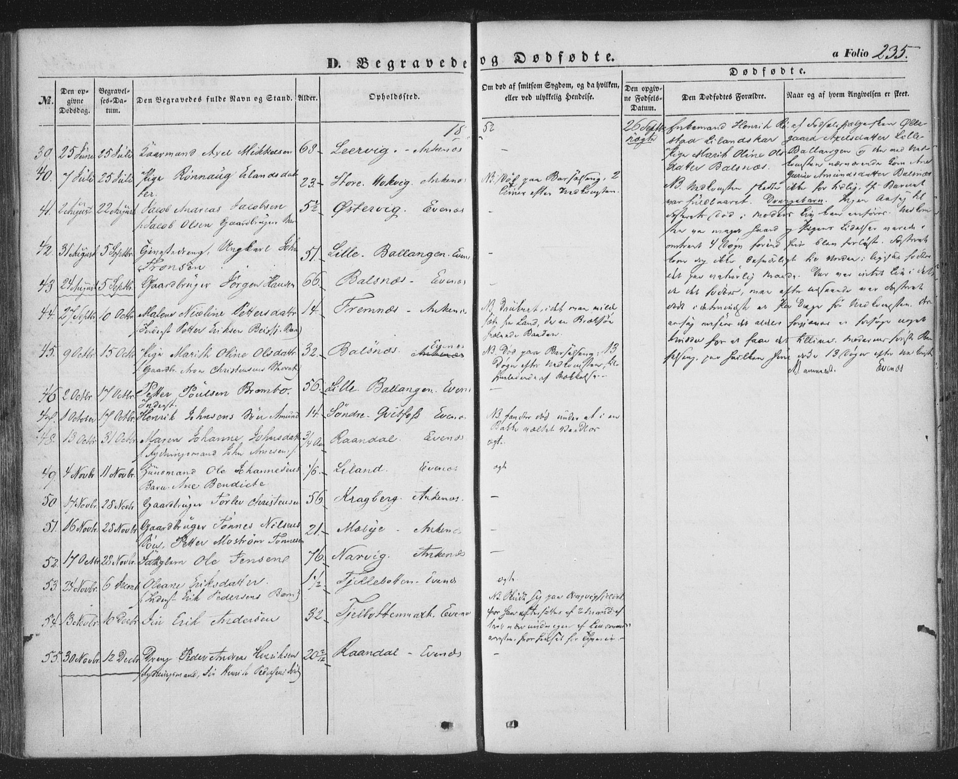Ministerialprotokoller, klokkerbøker og fødselsregistre - Nordland, AV/SAT-A-1459/863/L0895: Parish register (official) no. 863A07, 1851-1860, p. 235