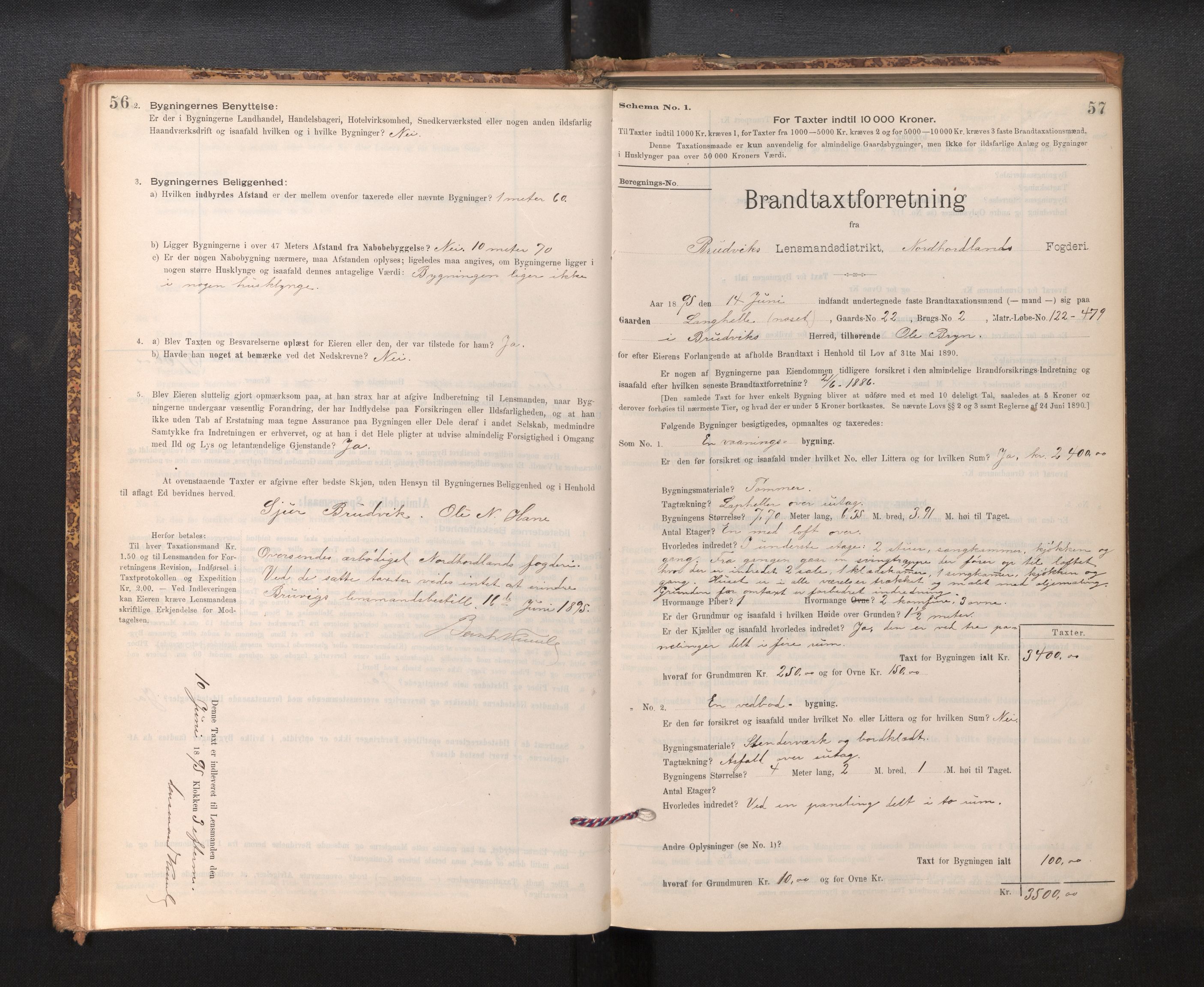 Lensmannen i Bruvik, AV/SAB-A-31301/0012/L0006: Branntakstprotokoll, skjematakst, 1894-1906, p. 56-57