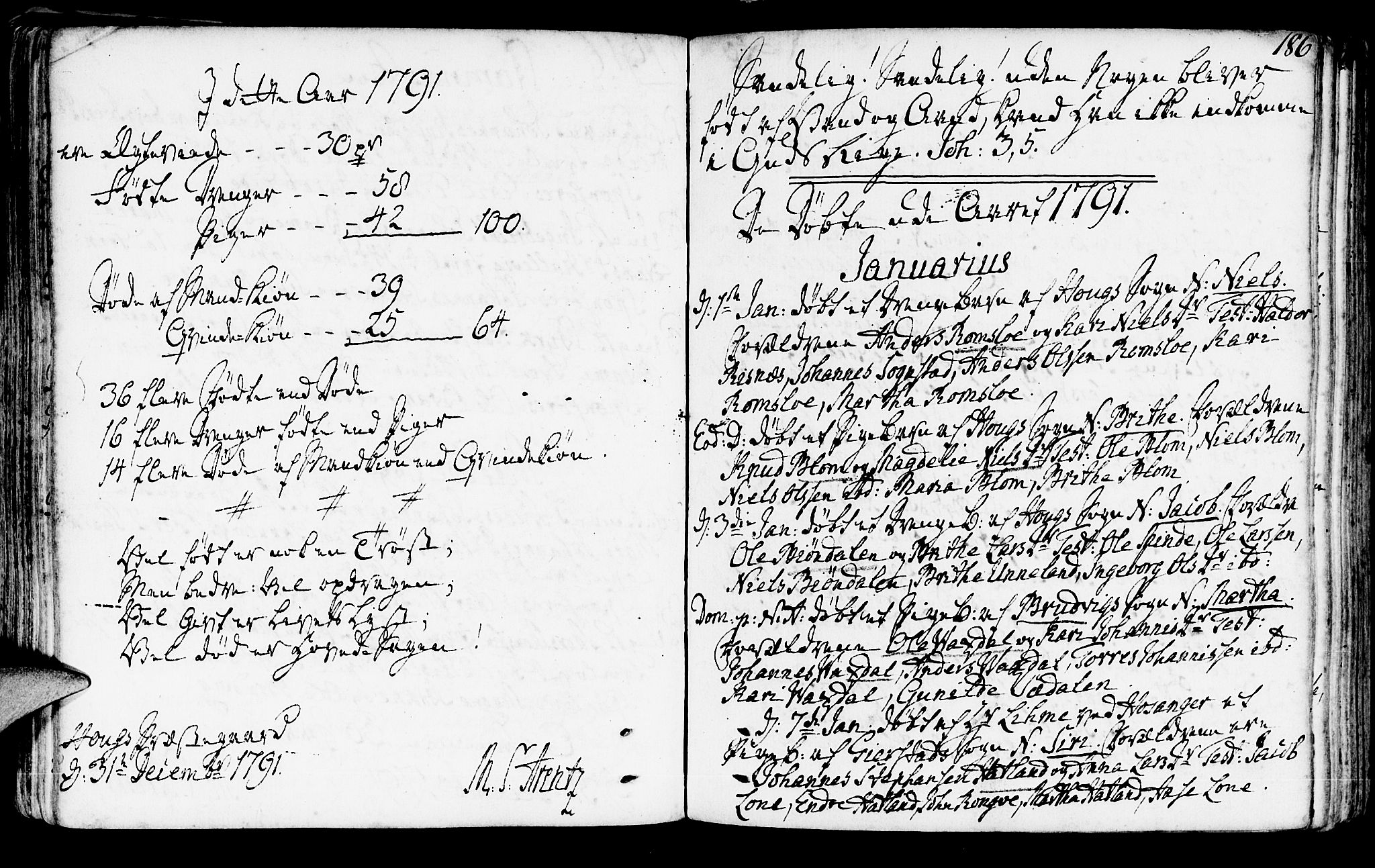 Haus sokneprestembete, SAB/A-75601/H/Haa: Parish register (official) no. A 10, 1782-1796, p. 186