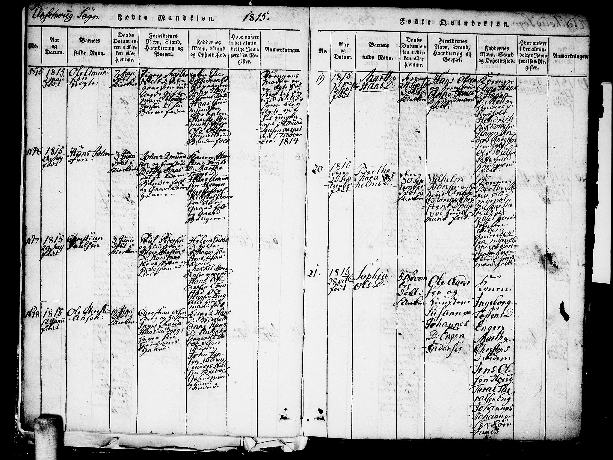 Aurskog prestekontor Kirkebøker, AV/SAO-A-10304a/G/Ga/L0001: Parish register (copy) no. I 1, 1814-1829, p. 6