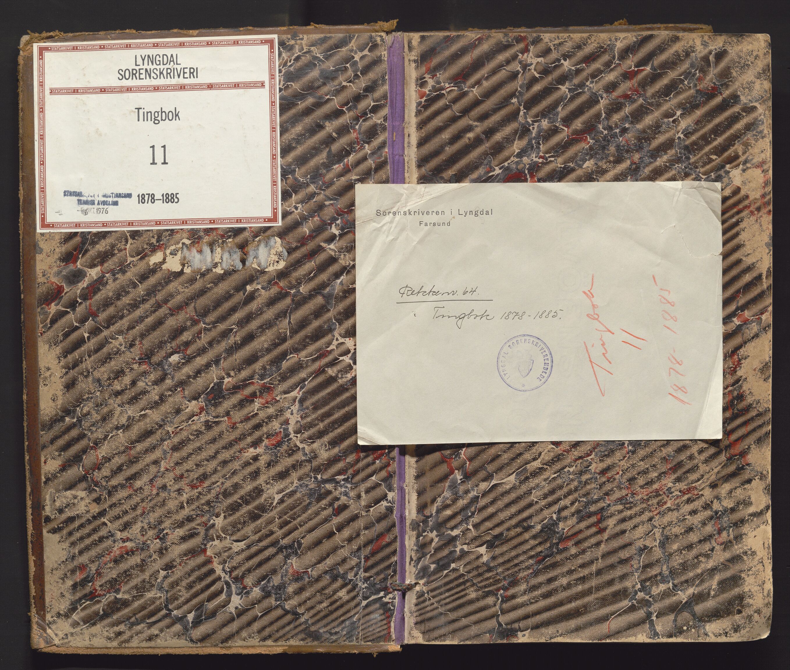 Lyngdal sorenskriveri, AV/SAK-1221-0004/F/Fa/L0053: Tingbok nr. 11, 1878-1885