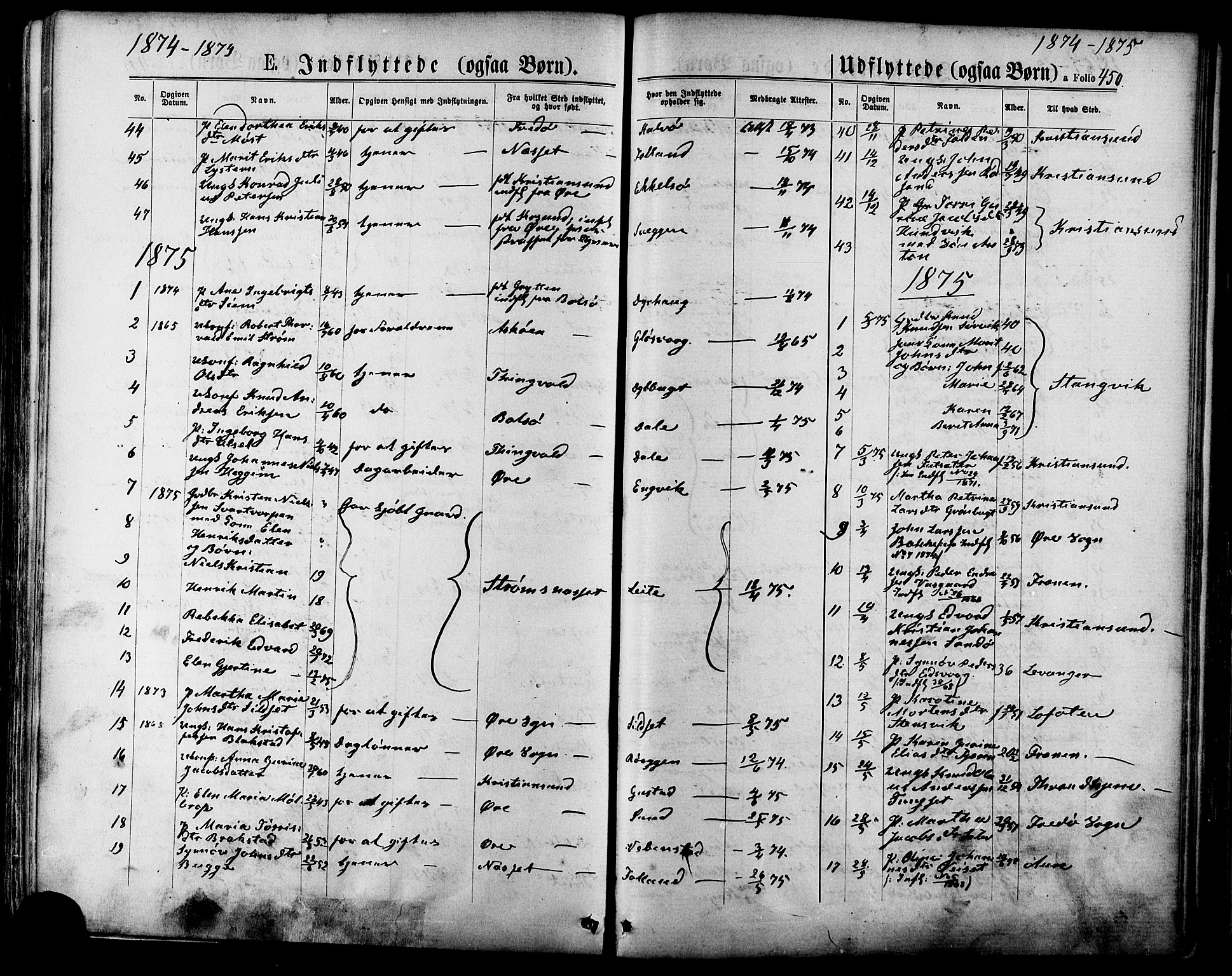 Ministerialprotokoller, klokkerbøker og fødselsregistre - Møre og Romsdal, SAT/A-1454/568/L0805: Parish register (official) no. 568A12 /1, 1869-1884, p. 450