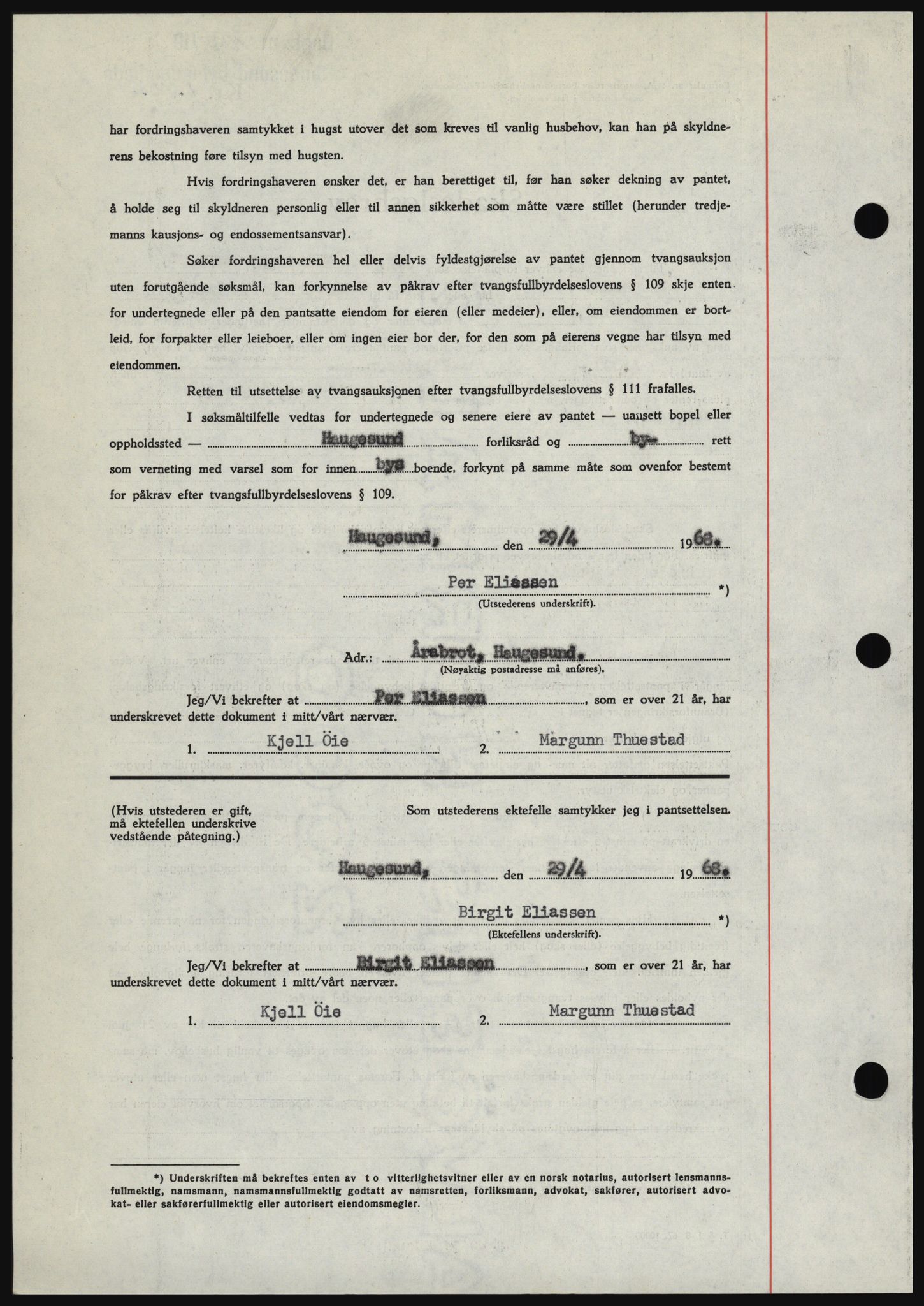 Haugesund tingrett, SAST/A-101415/01/II/IIC/L0058: Mortgage book no. B 58, 1967-1968, Diary no: : 1035/1968