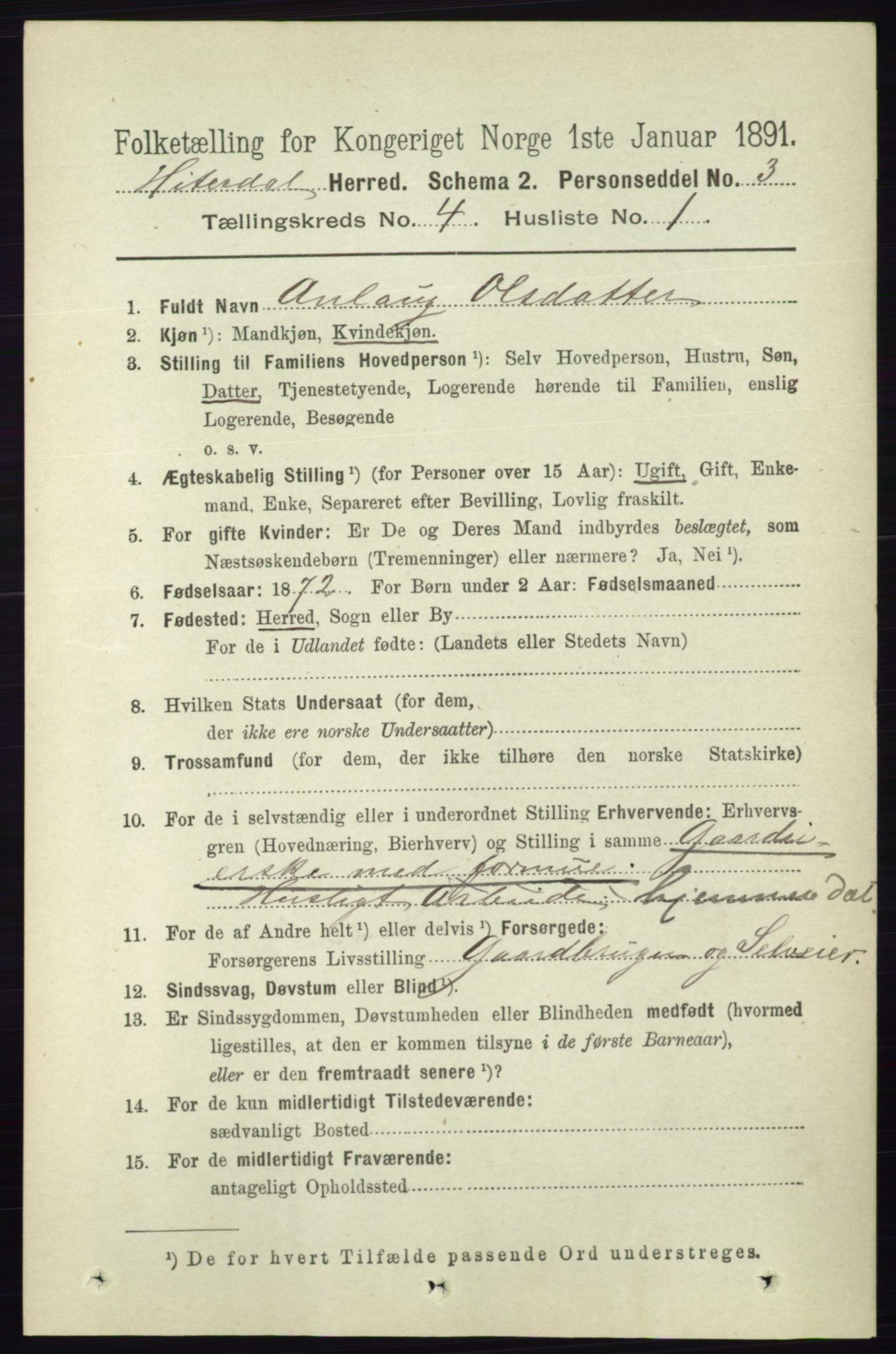 RA, 1891 census for 0823 Heddal, 1891, p. 1674