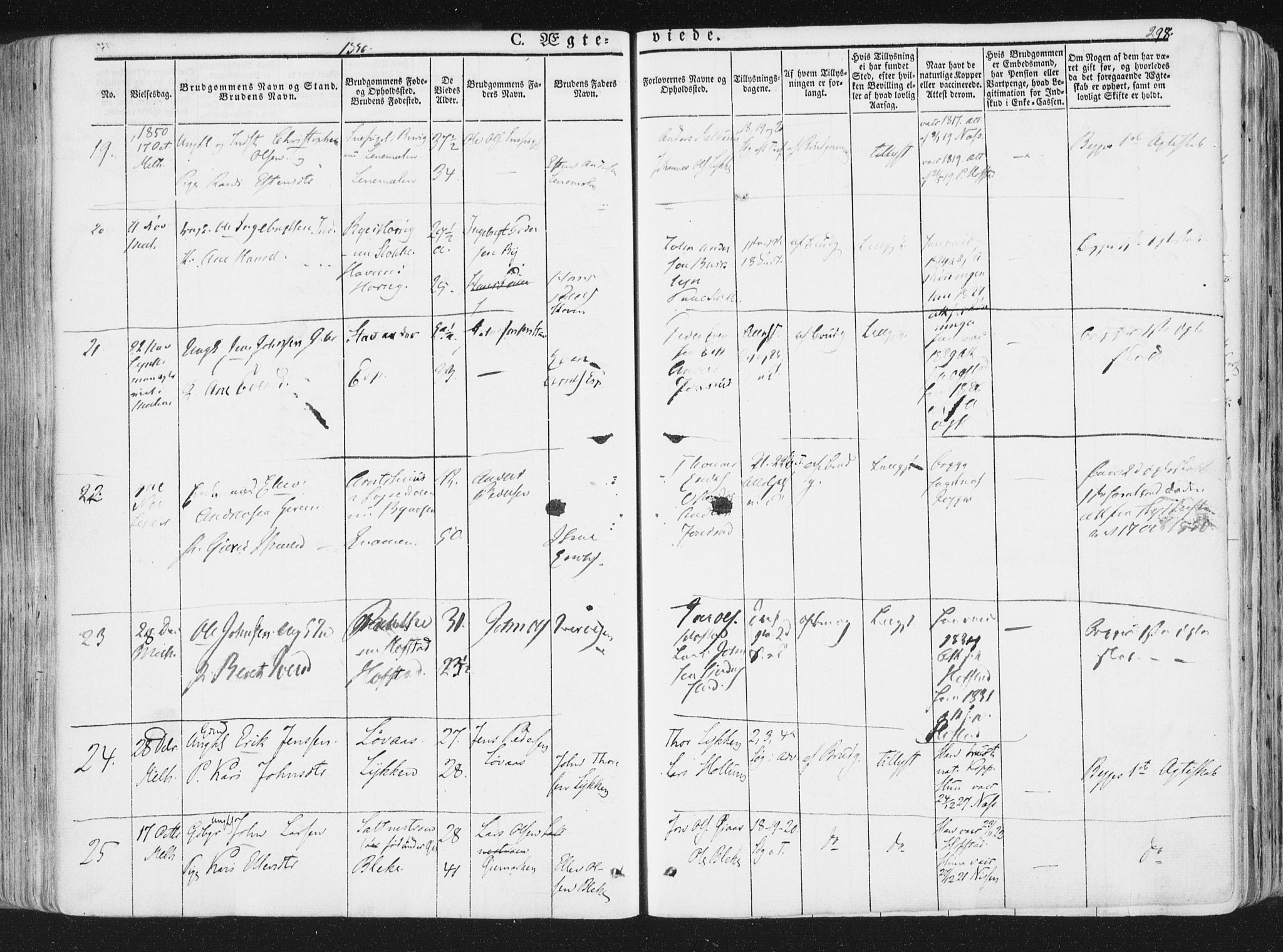 Ministerialprotokoller, klokkerbøker og fødselsregistre - Sør-Trøndelag, AV/SAT-A-1456/691/L1074: Parish register (official) no. 691A06, 1842-1852, p. 298