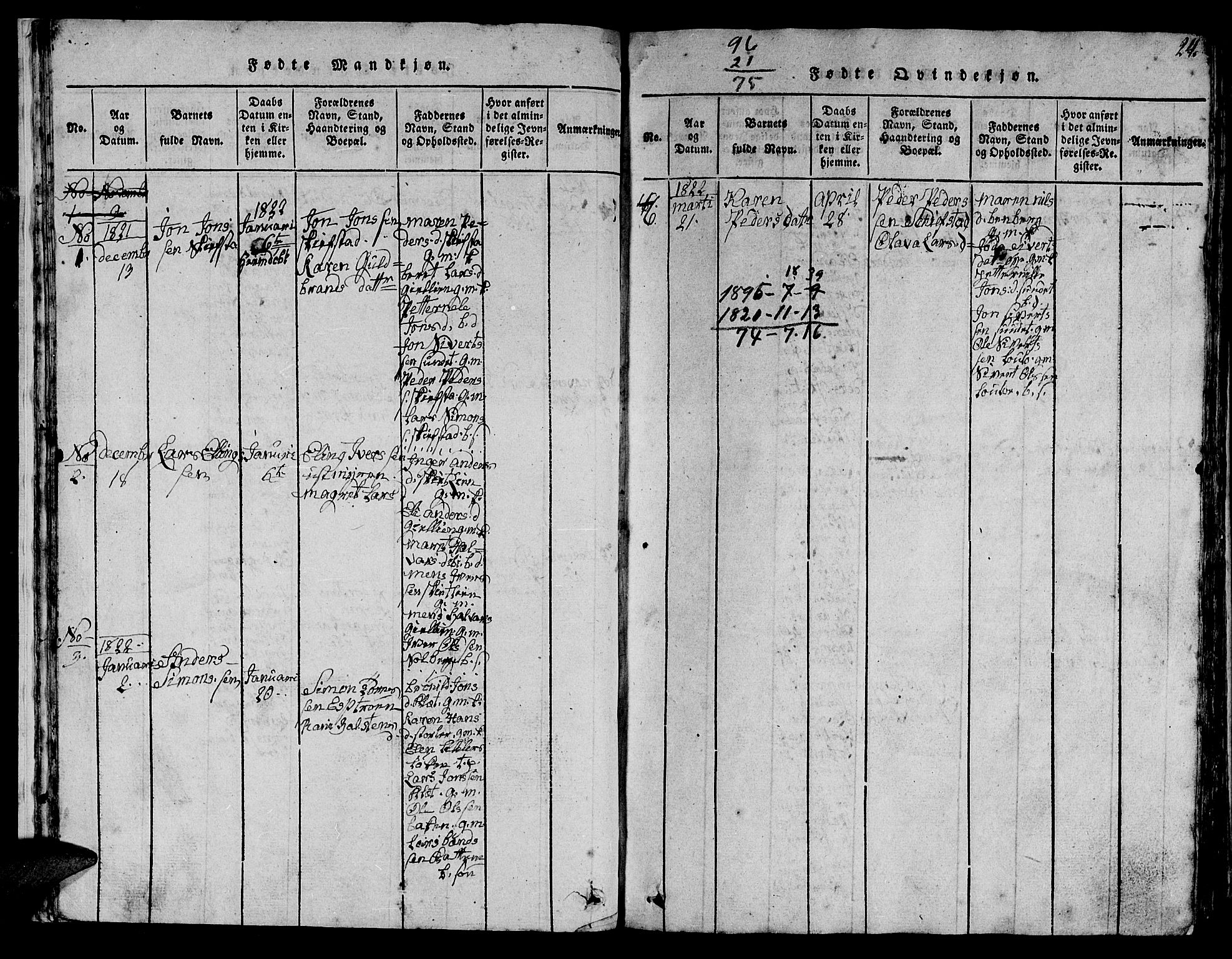 Ministerialprotokoller, klokkerbøker og fødselsregistre - Sør-Trøndelag, SAT/A-1456/613/L0393: Parish register (copy) no. 613C01, 1816-1886, p. 24