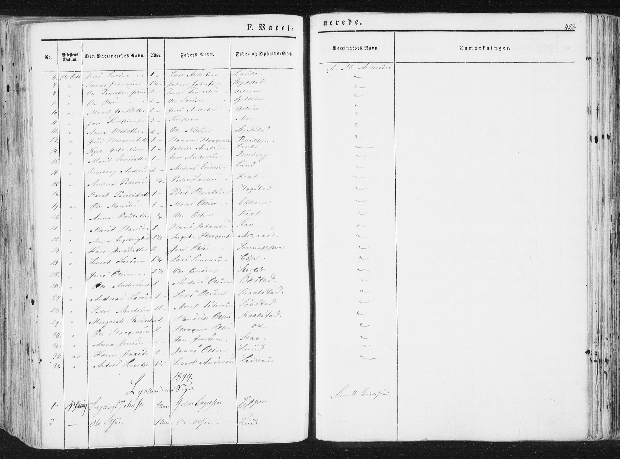 Ministerialprotokoller, klokkerbøker og fødselsregistre - Sør-Trøndelag, AV/SAT-A-1456/691/L1074: Parish register (official) no. 691A06, 1842-1852, p. 428