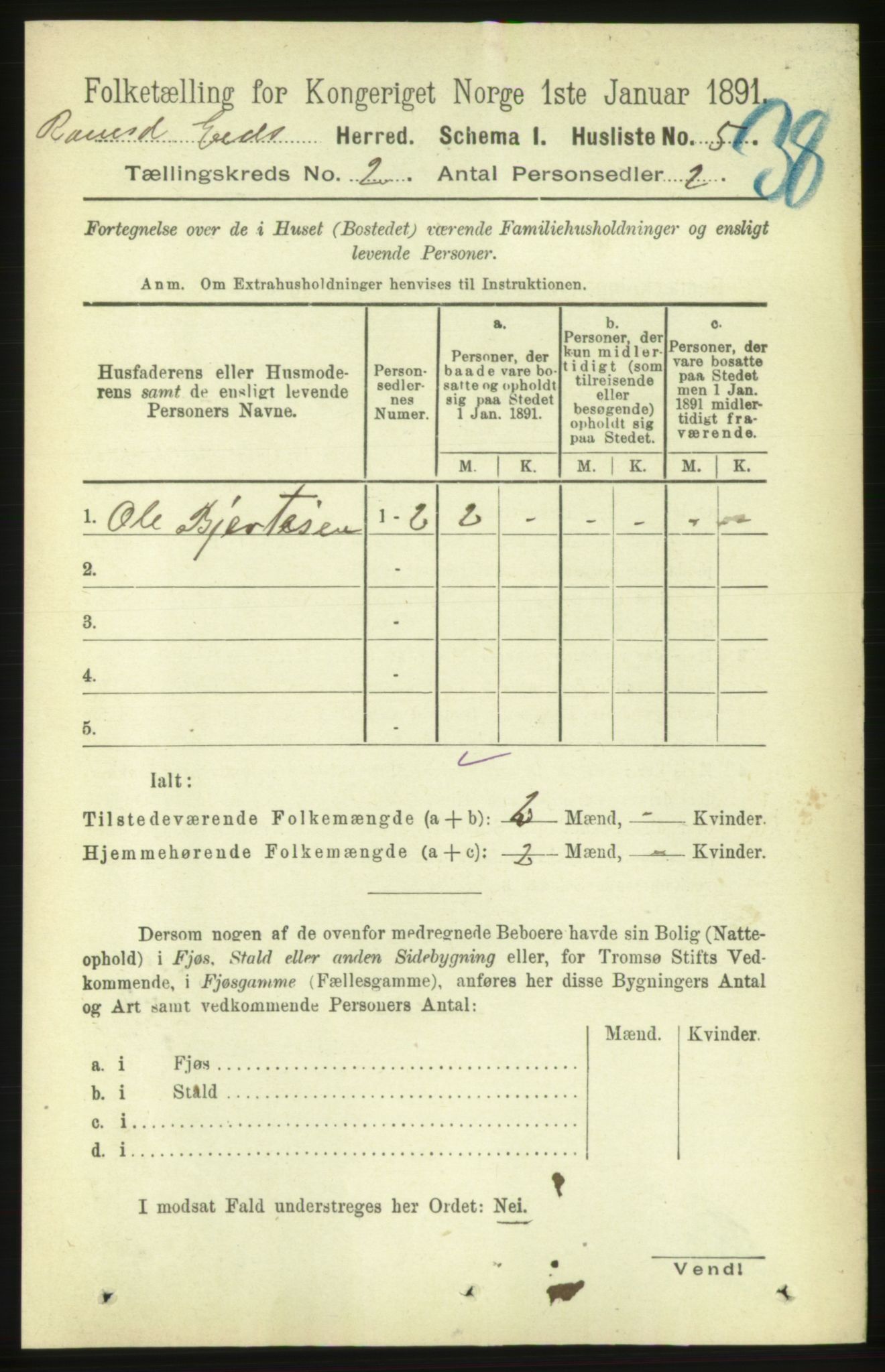 RA, 1891 census for 1538 Eid, 1891, p. 422