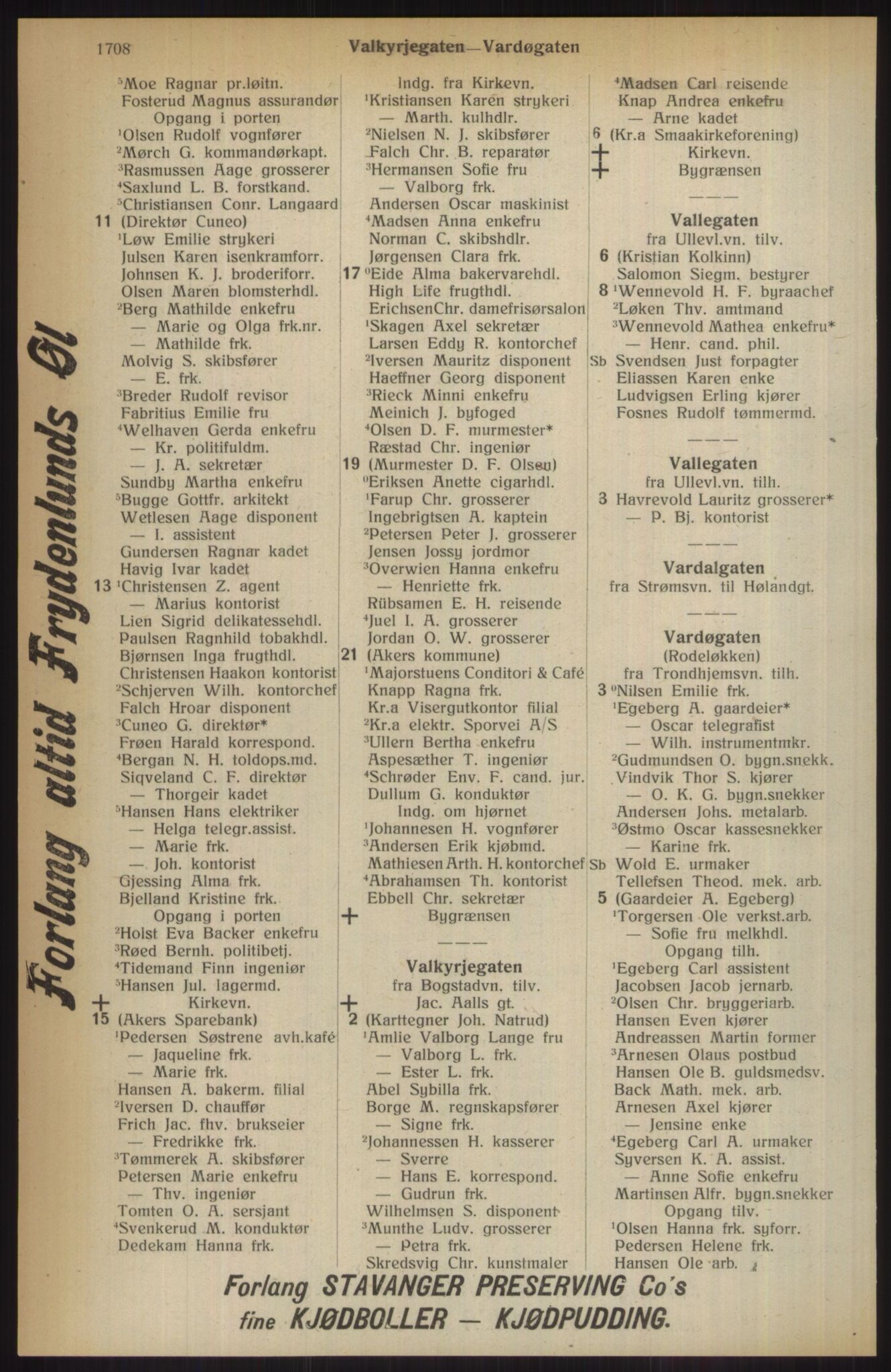 Kristiania/Oslo adressebok, PUBL/-, 1914, p. 1708