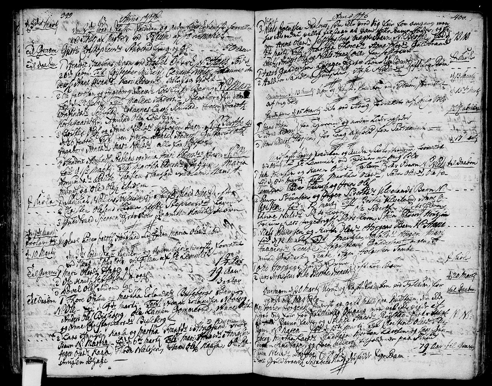 Eiker kirkebøker, AV/SAKO-A-4/F/Fa/L0008: Parish register (official) no. I 8, 1764-1788, p. 399-400