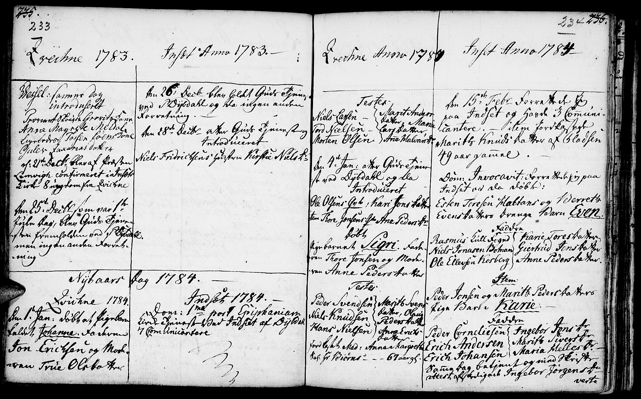 Kvikne prestekontor, SAH/PREST-064/H/Ha/Haa/L0002: Parish register (official) no. 2, 1764-1784, p. 233-234