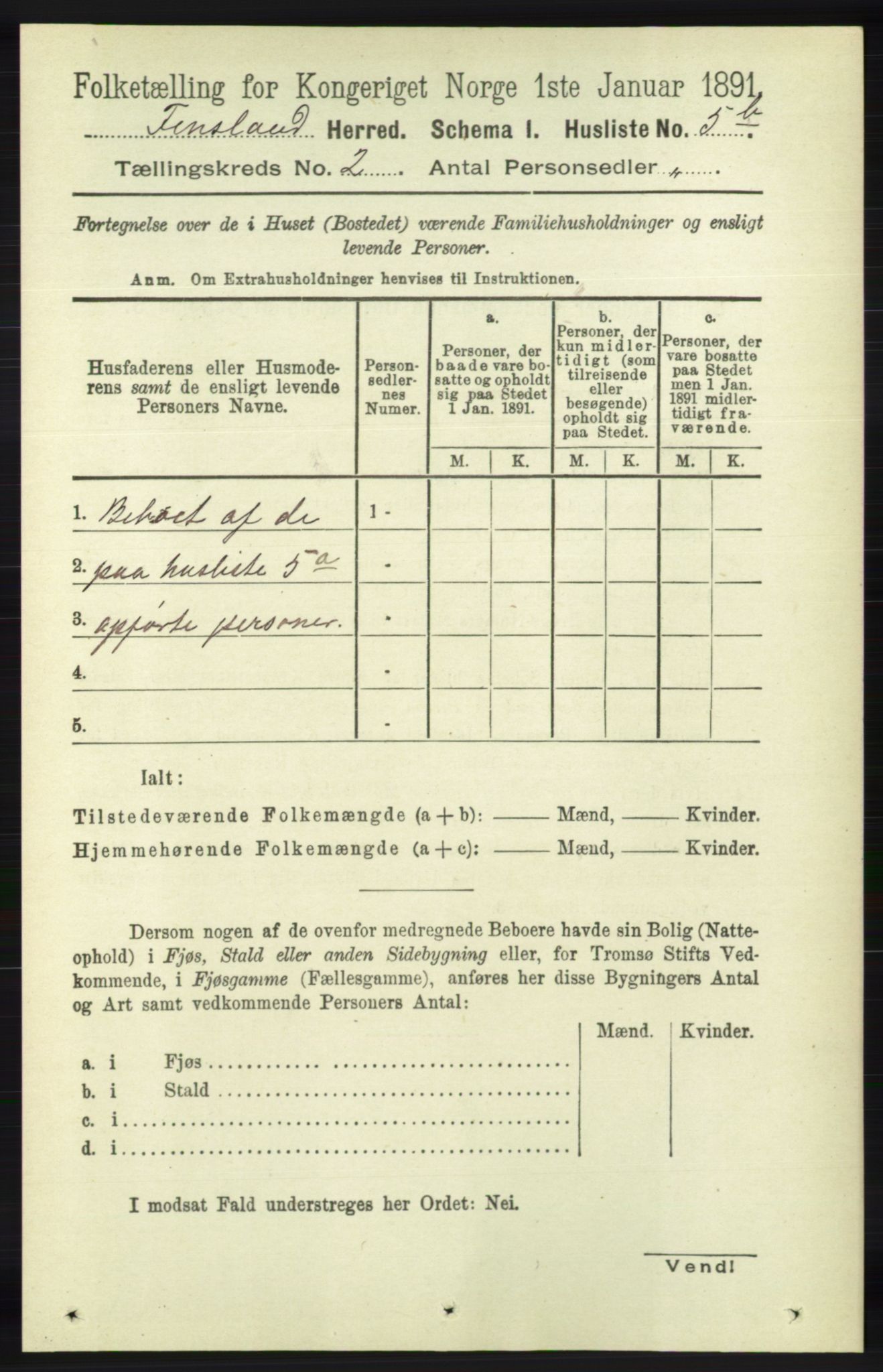 RA, 1891 census for 1023 Finsland, 1891, p. 378