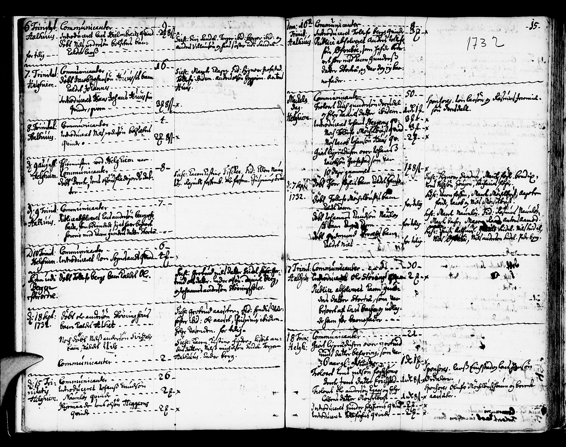 Jølster sokneprestembete, AV/SAB-A-80701/H/Haa/Haaa/L0002: Parish register (official) no. A 2, 1731-1749, p. 14-15