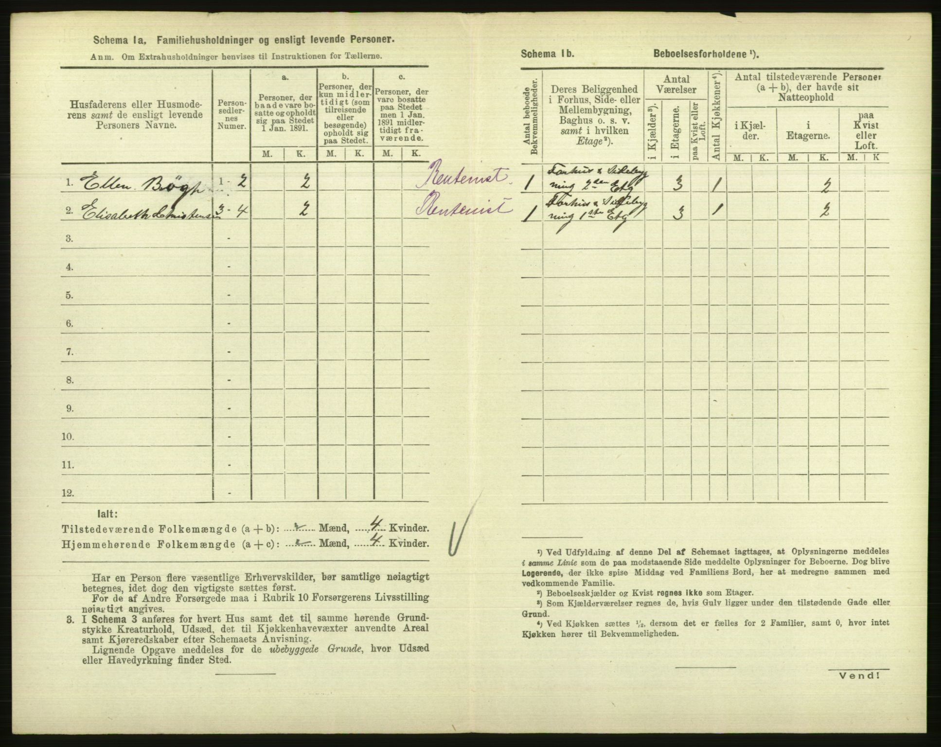 RA, 1891 census for 1001 Kristiansand, 1891, p. 299