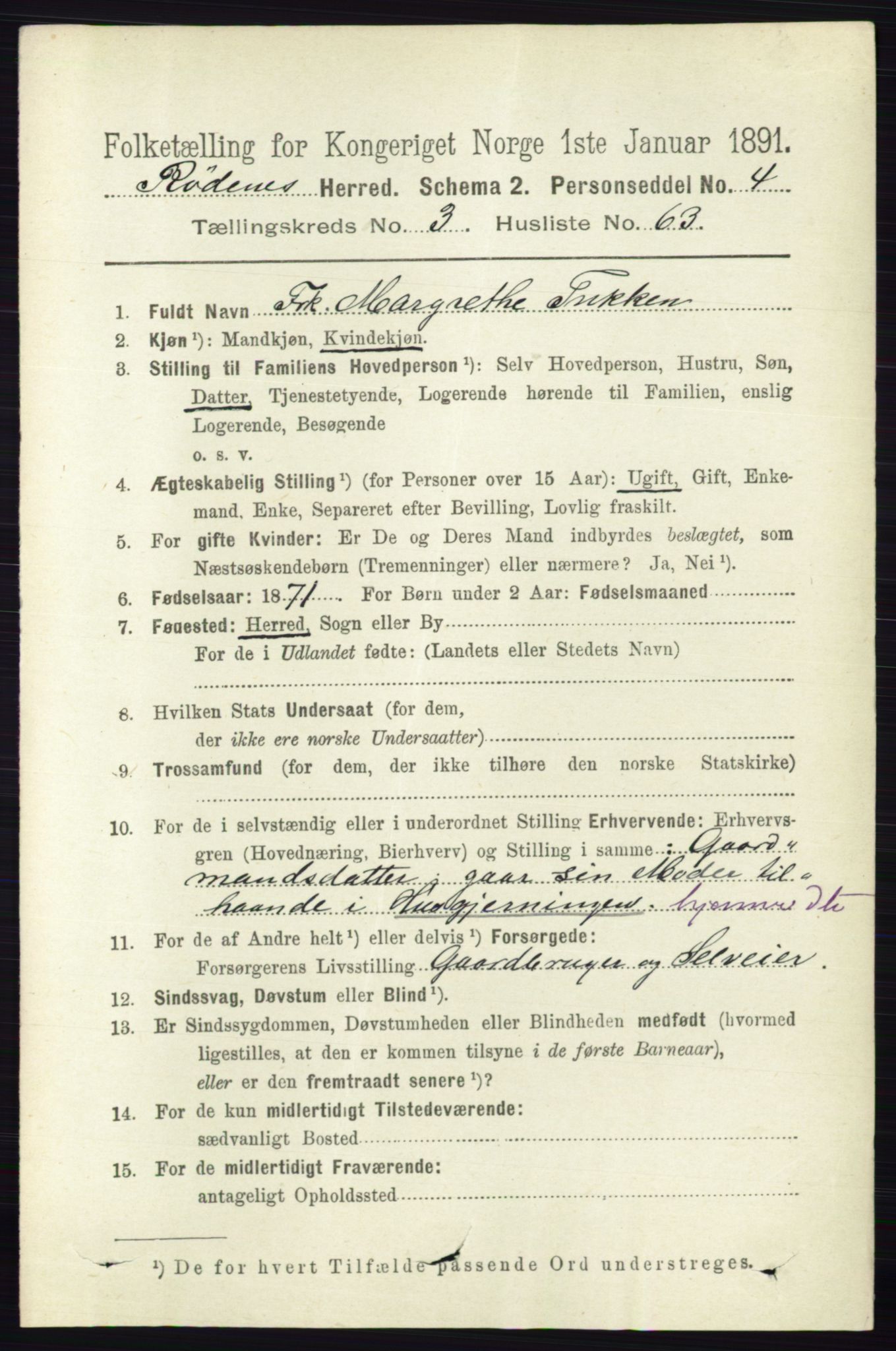 RA, 1891 census for 0120 Rødenes, 1891, p. 1559