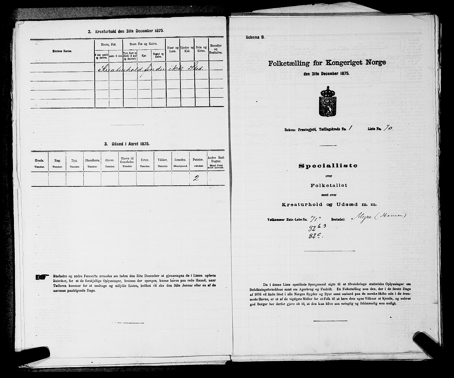 SAKO, 1875 census for 0627P Røyken, 1875, p. 83