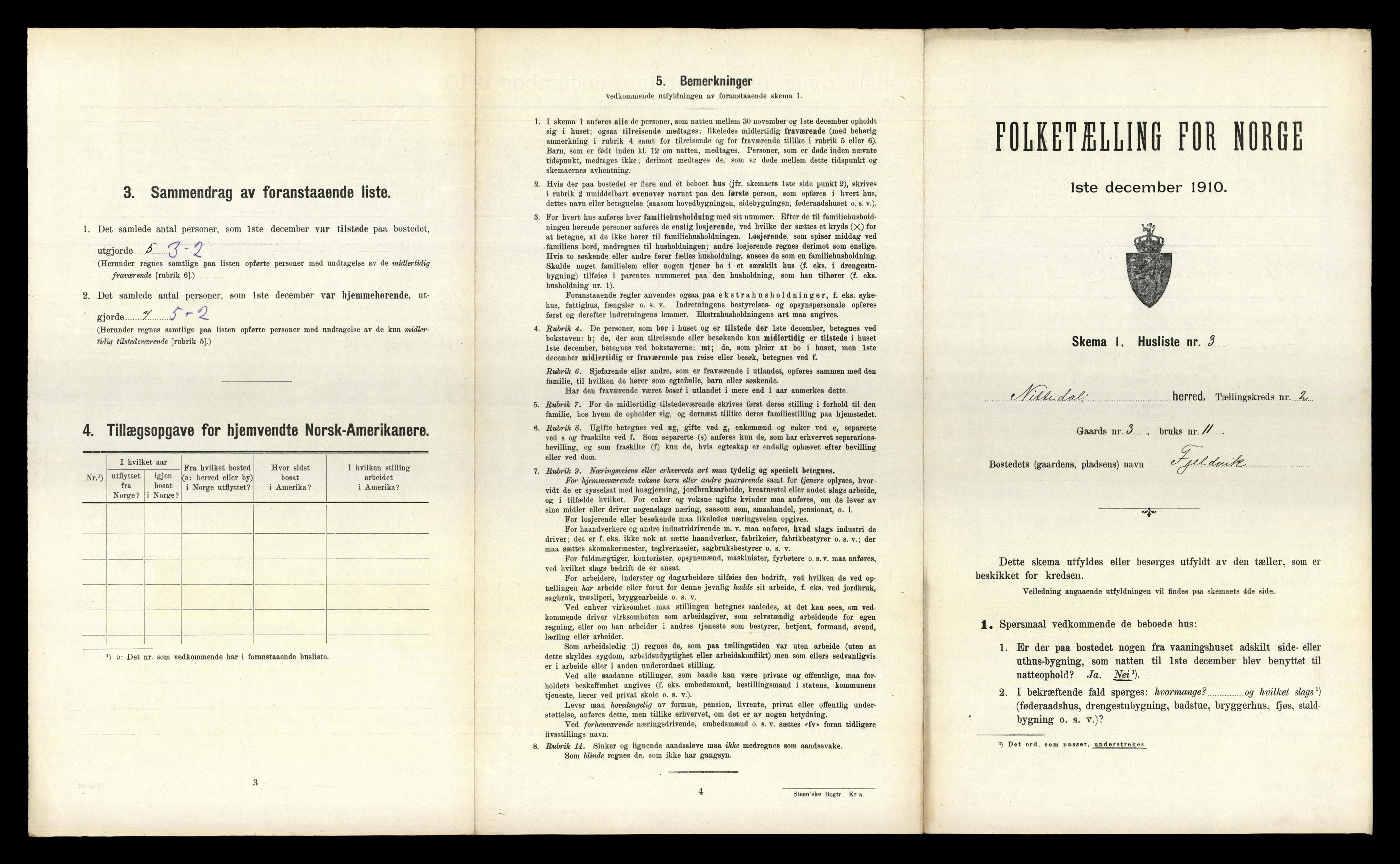 RA, 1910 census for Nittedal, 1910, p. 141