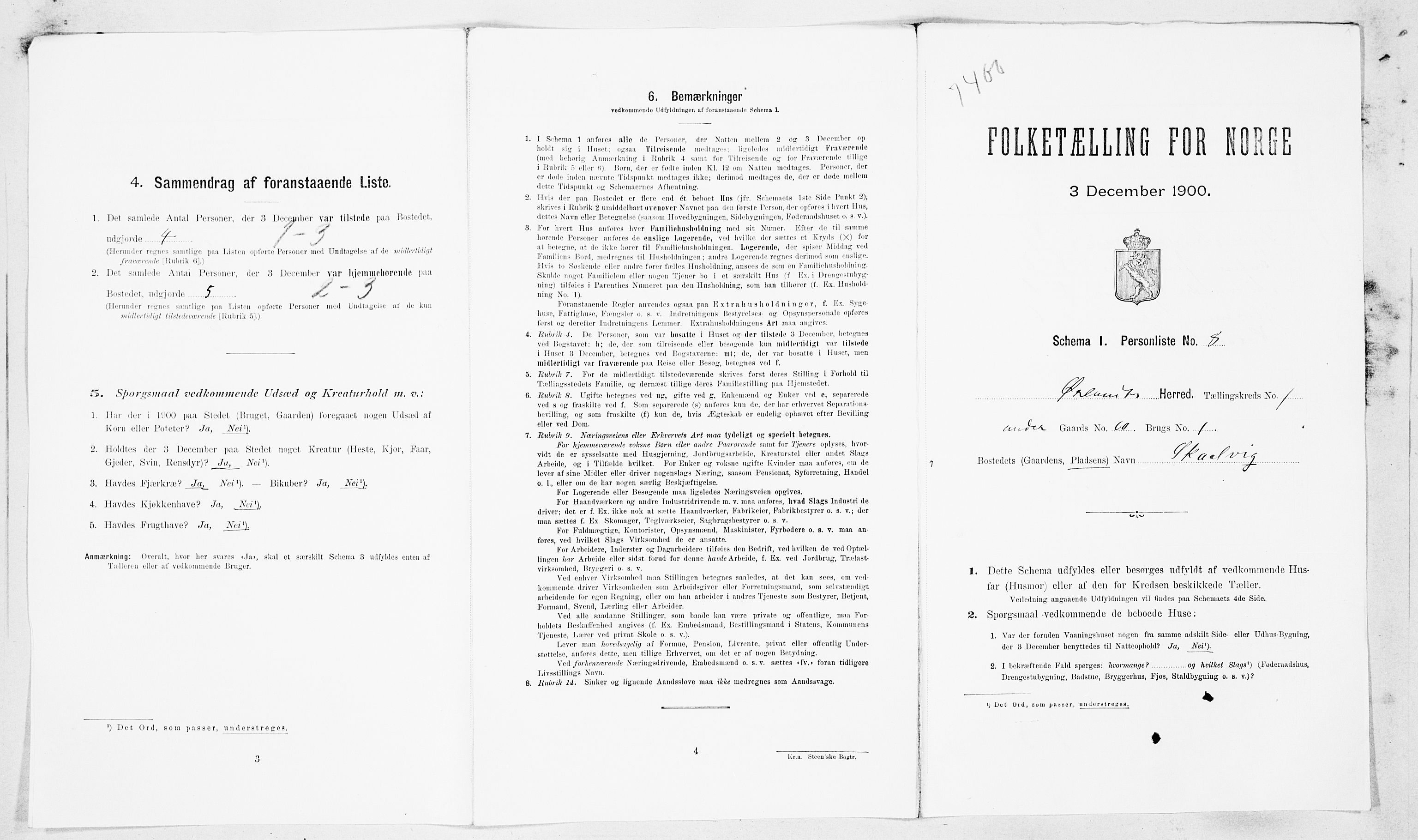 SAT, 1900 census for Ørland, 1900, p. 104